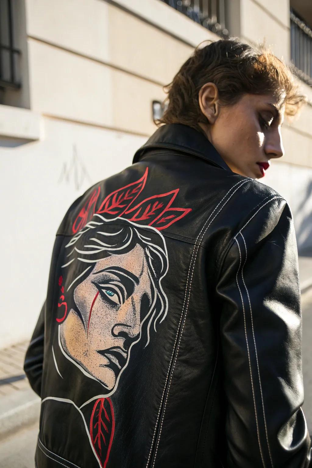 Wear your art with pride: transform your leather jacket into a striking canvas of personal expression.