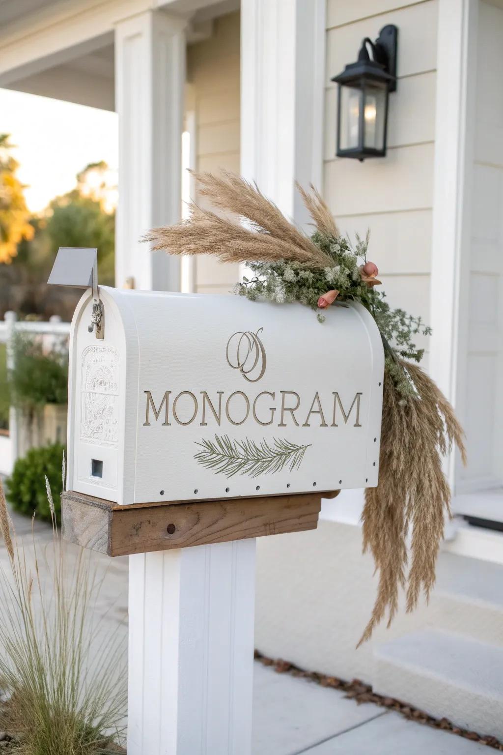 Elevate your curb appeal with a monogram masterpiece that blends simplicity and elegance.