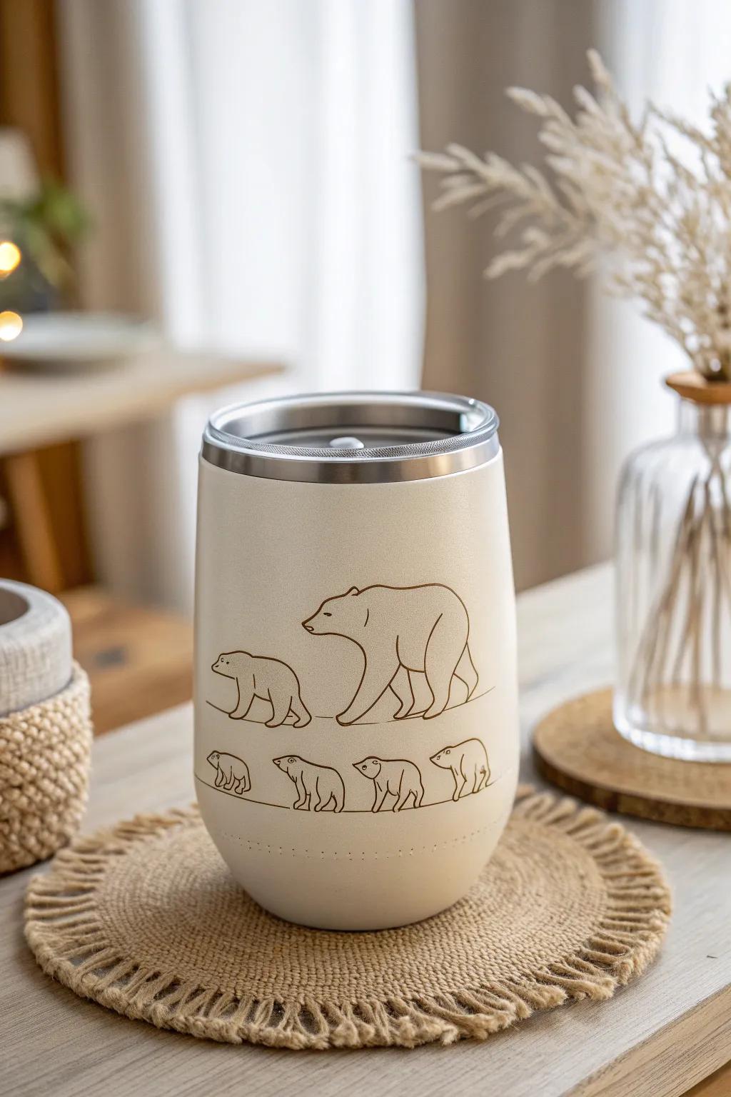 Celebrate family with this charming mama bear tumbler—perfect for your little bear troop!