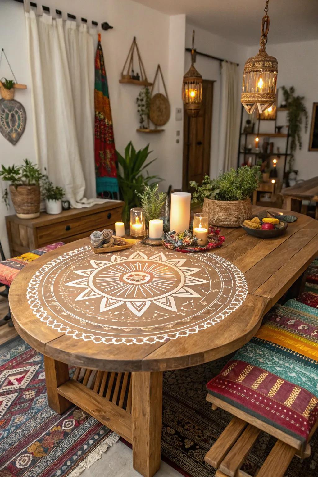 Mandala designs can breathe new life into old furniture.