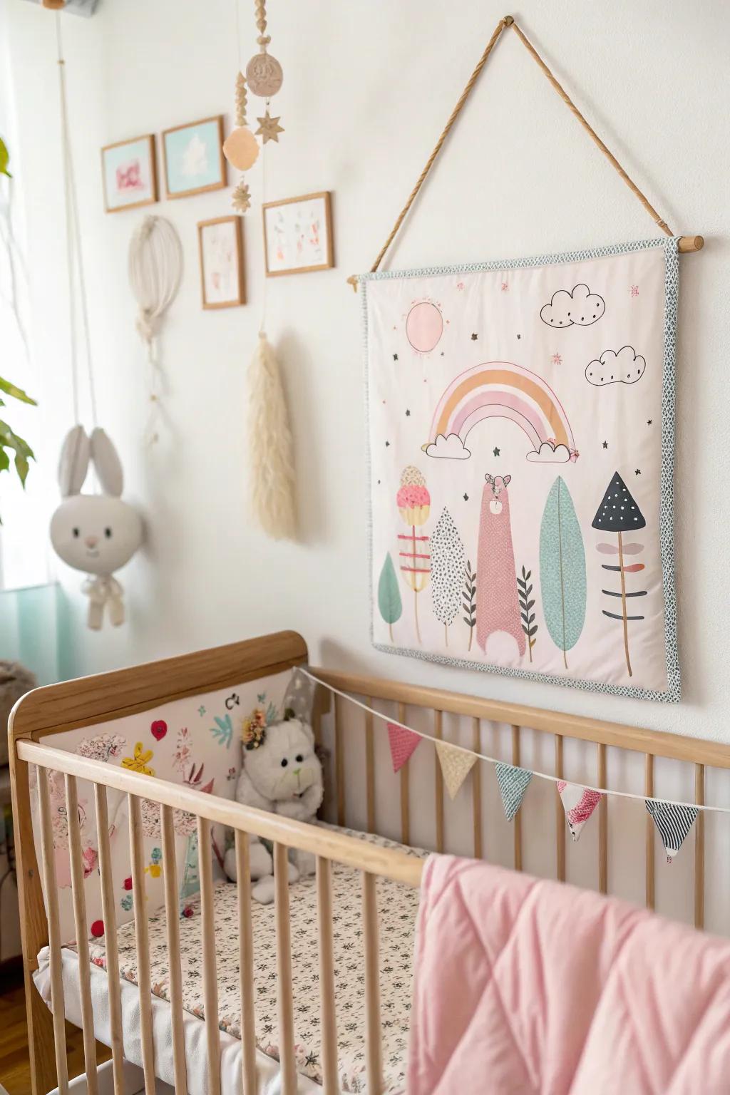 Nursery art adds a personal touch to a child's room.