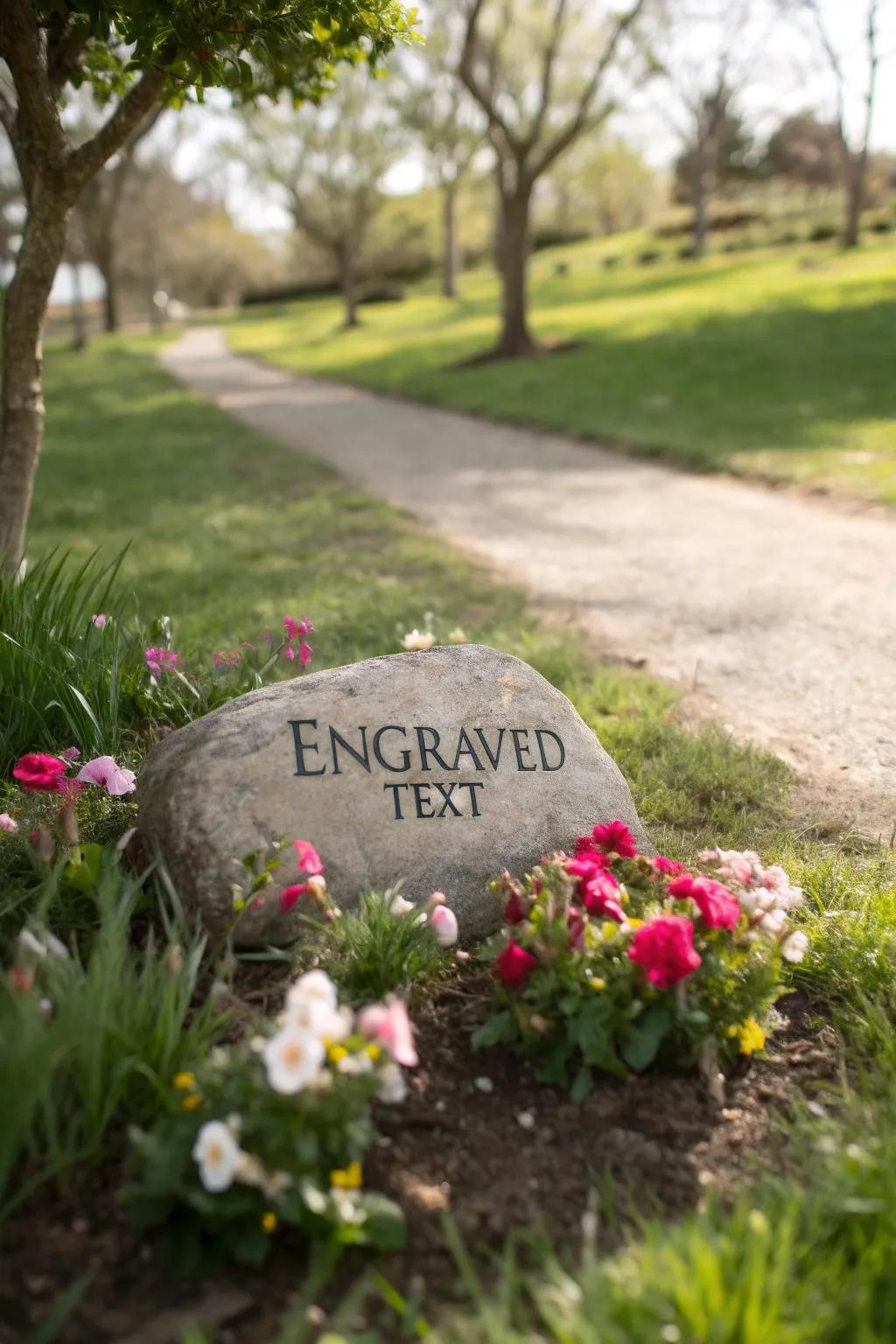 A memorial garden stone to honor a brother's memory in a quiet space.