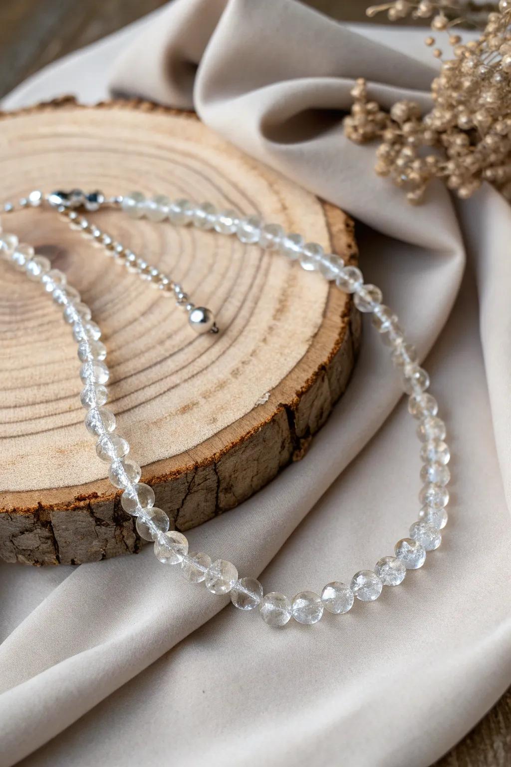 Embrace the starry elegance of crystal beads, where simplicity meets sparkle.