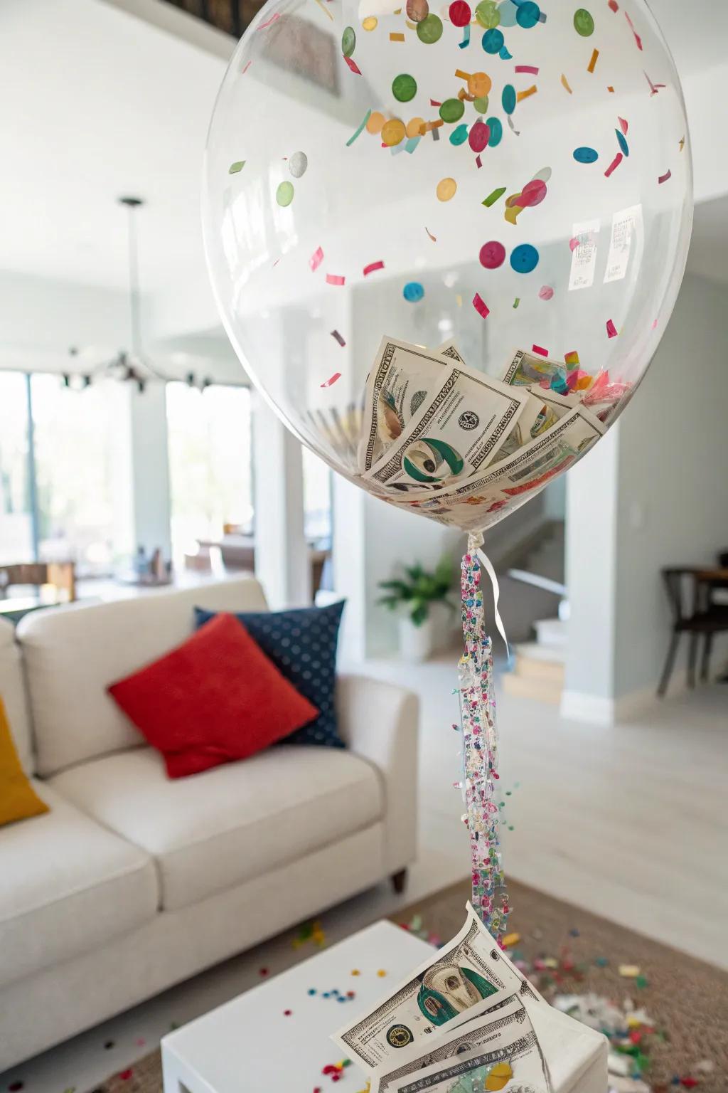 A Festive Balloon Filled with Surprises for Mom