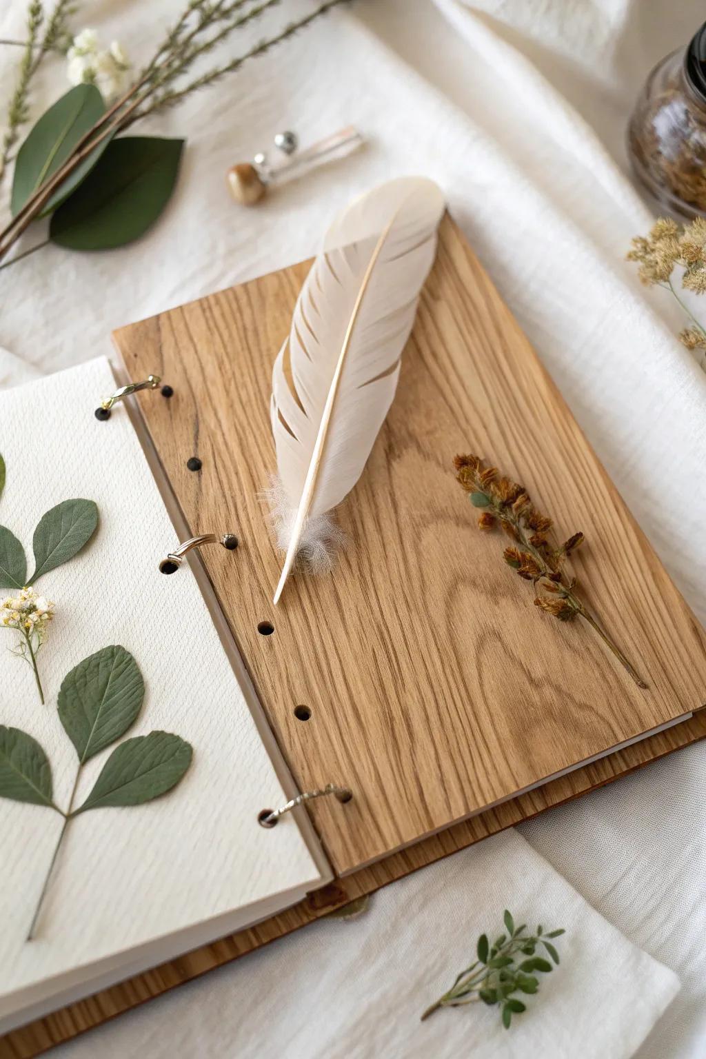 Embrace the rustic charm with woodland textures for your nature scrapbook.