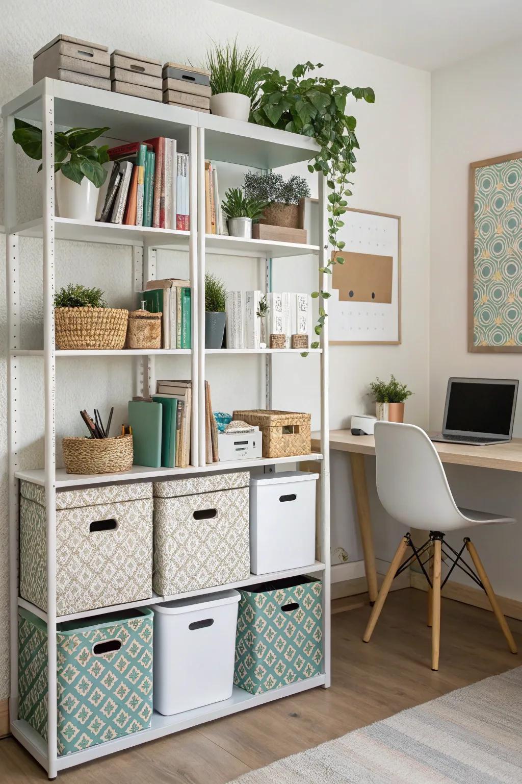 Keep clutter at bay with chic and functional storage solutions.