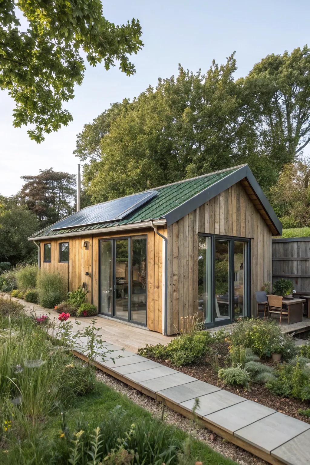 An environmentally conscious office shed