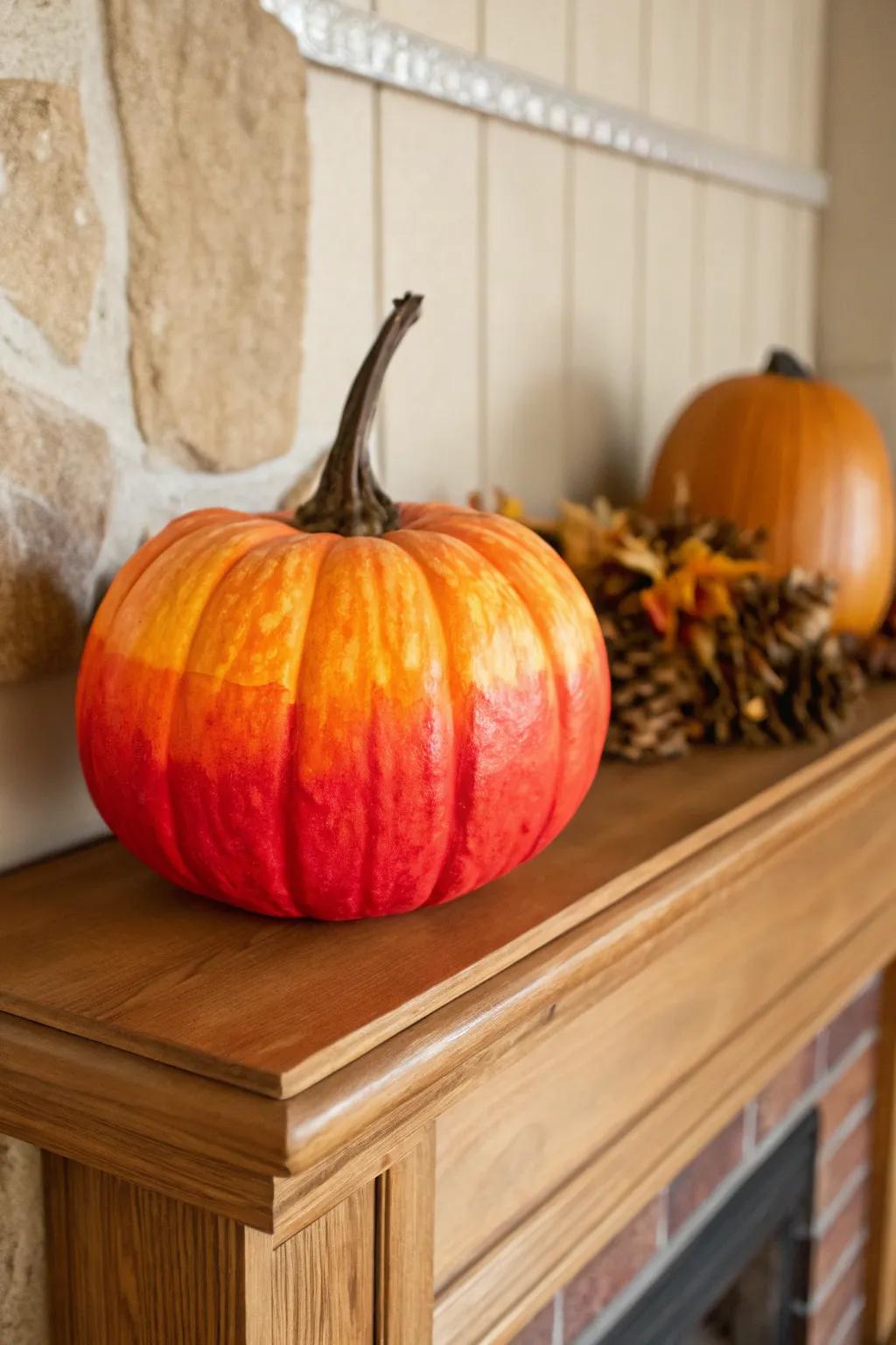 Ombre pumpkins create a stunning visual effect with blended colors.