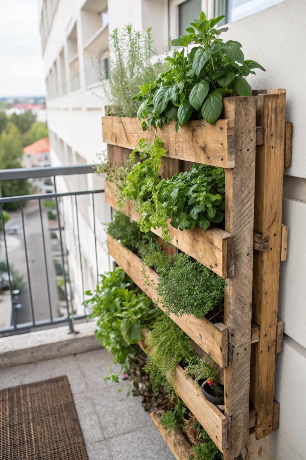 Elevate your urban gardening game with a handcrafted pallet garden planter.