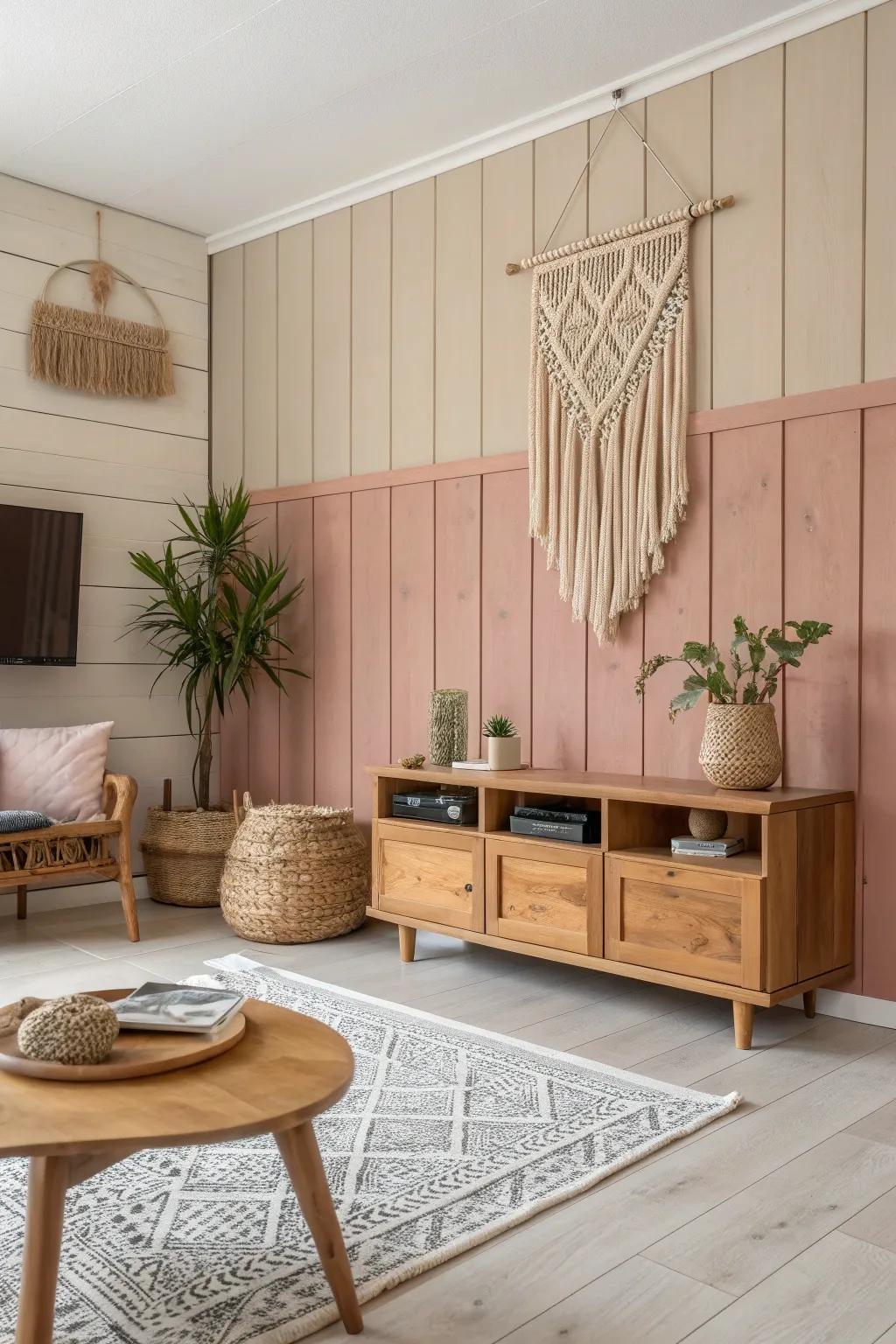 Elevate your space with a two-tone paneling design that adds height and depth to any room.