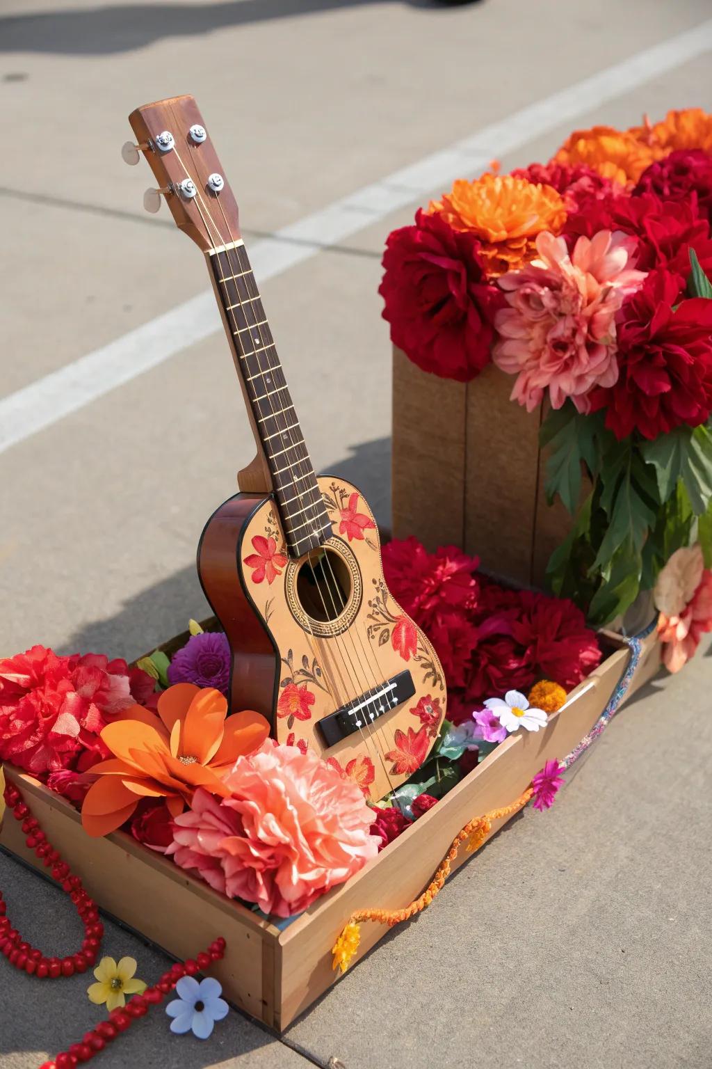 Celebrate in style with this charming fiesta float that captures the essence of festive creativity!