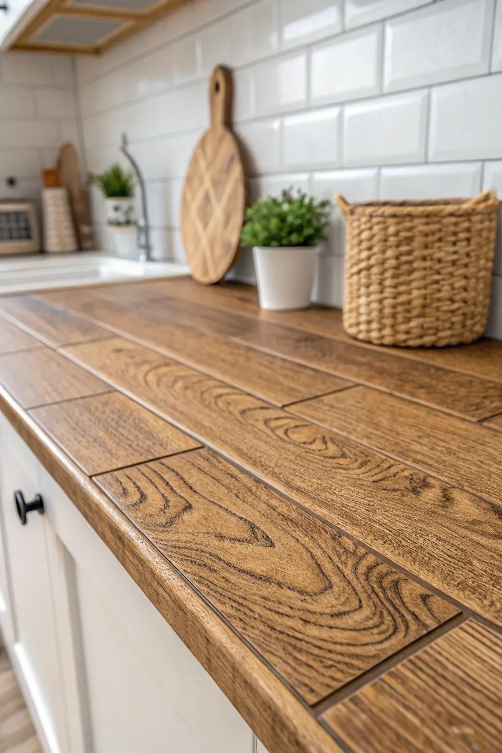 Transform your space with the rustic charm of faux wood peel and stick backsplashes, perfect for adding warmth and character.