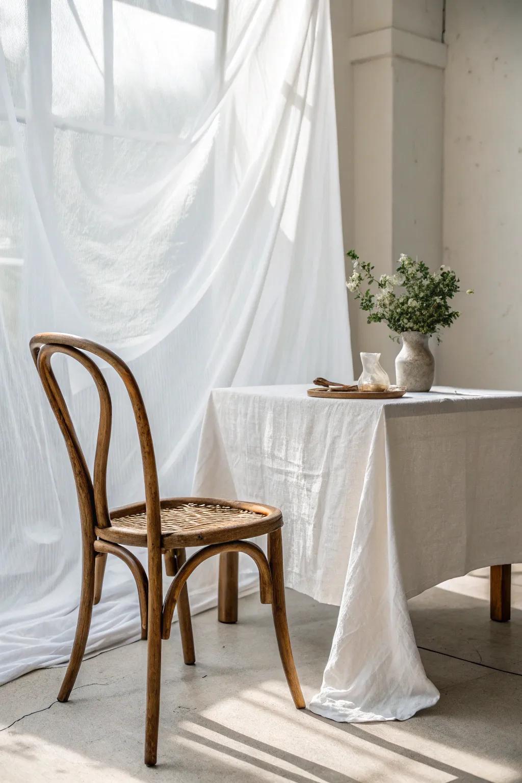 Elevate your decor with a minimalist monochrome backdrop, where simplicity meets natural beauty.