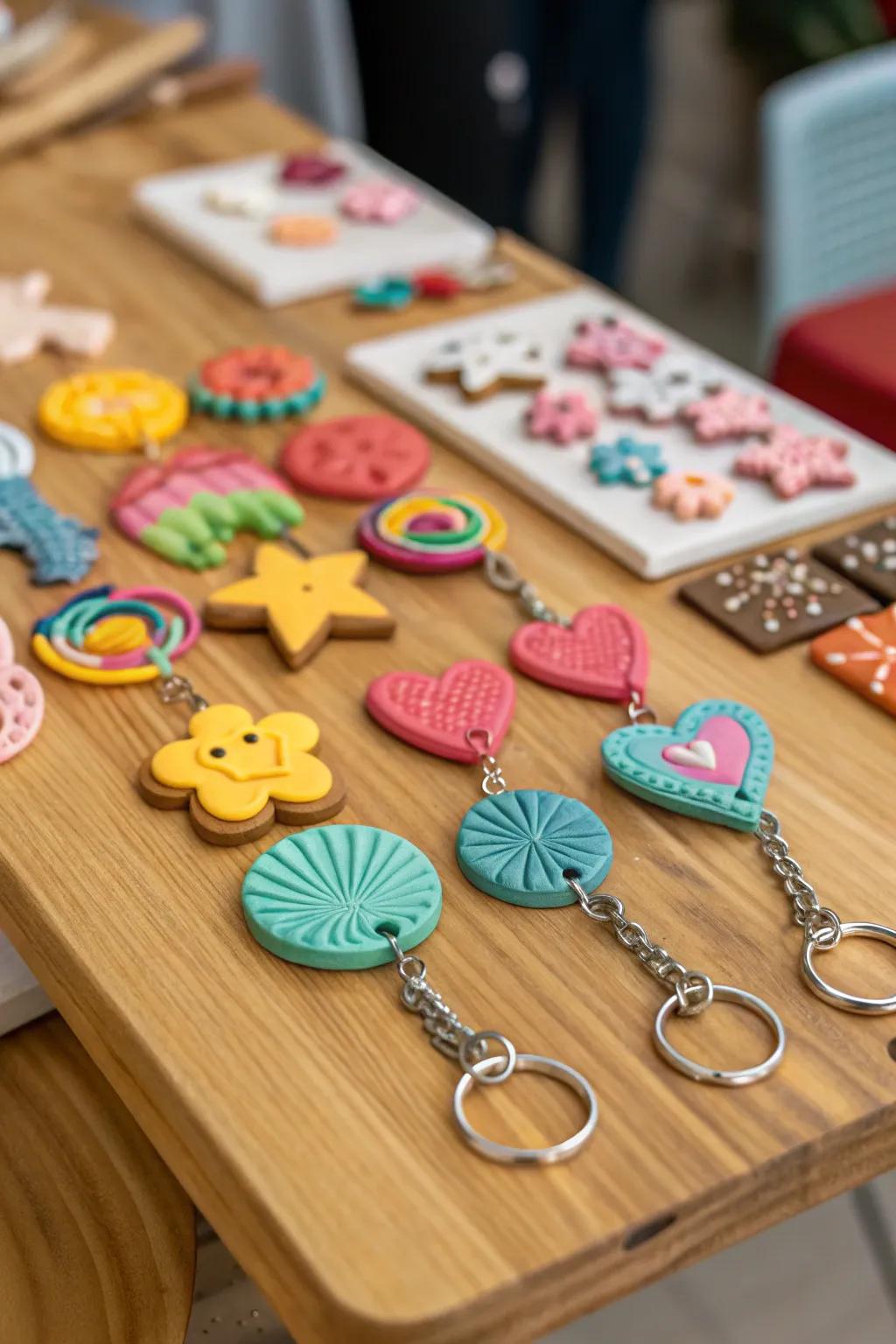 Carry a piece of art wherever you go with custom polymer clay keychains.