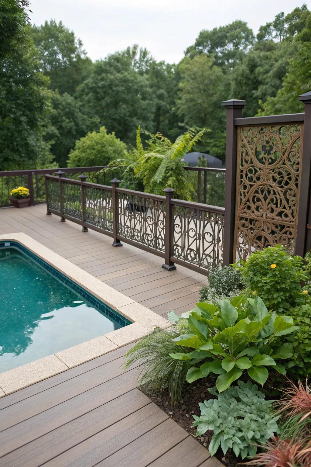 Privacy panels offer seclusion and style for your pool deck.