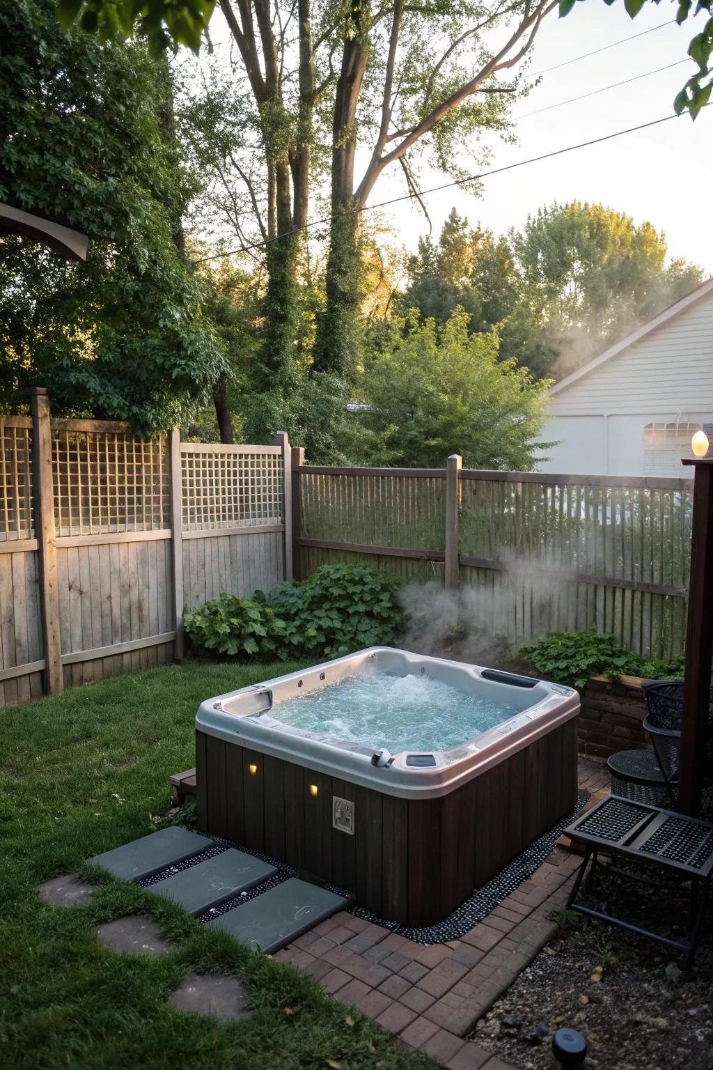 Strategic placement within your yard can naturally boost your hot tub's privacy.