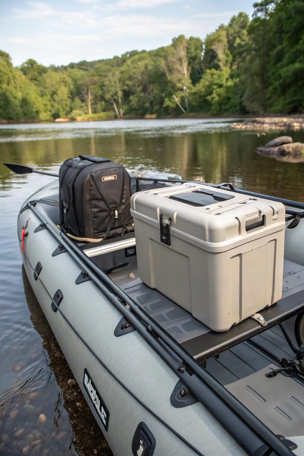 Elevate your rafting experience with multi-purpose storage solutions that blend style and functionality.