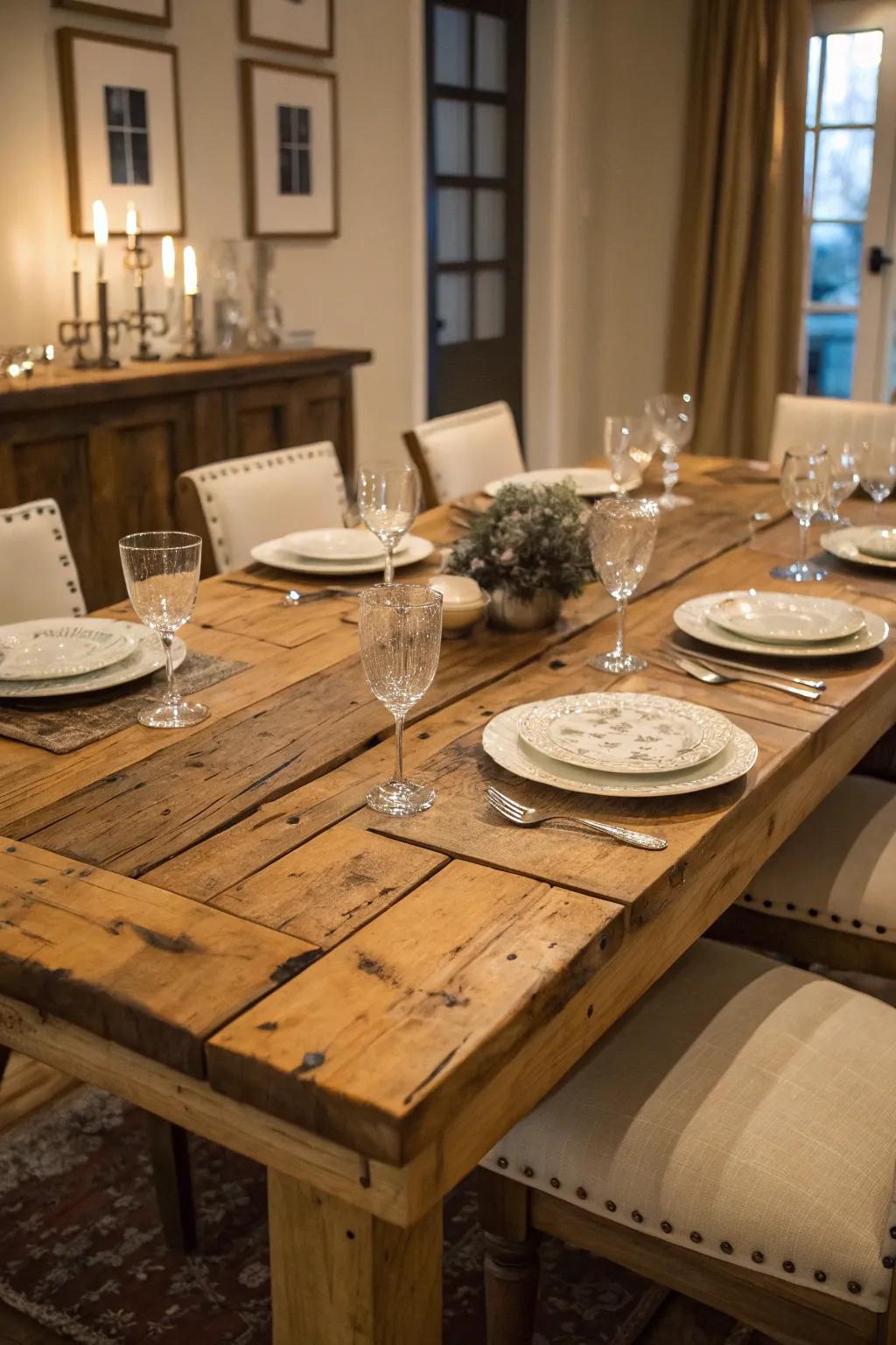 Gather around a farmhouse dining table for memorable meals.