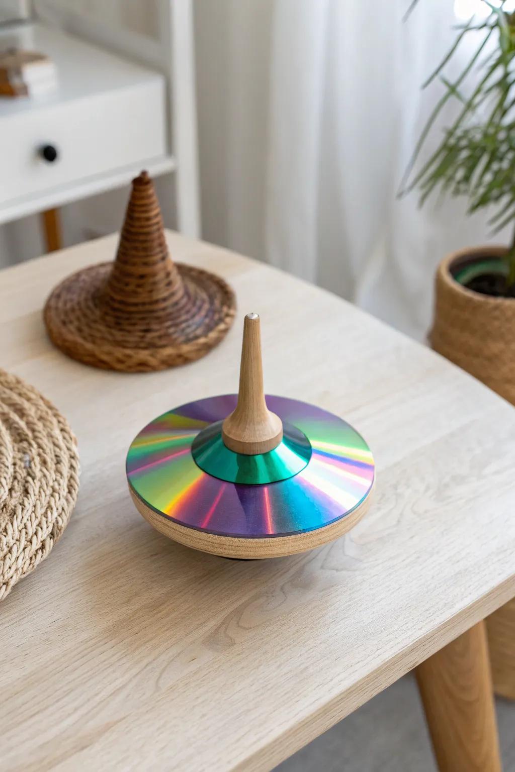 Transform old CDs into mesmerizing spinning tops for endless fun and creativity!