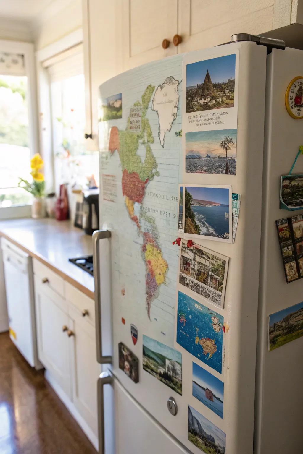 Map magnets ignite wanderlust every time you open the fridge.