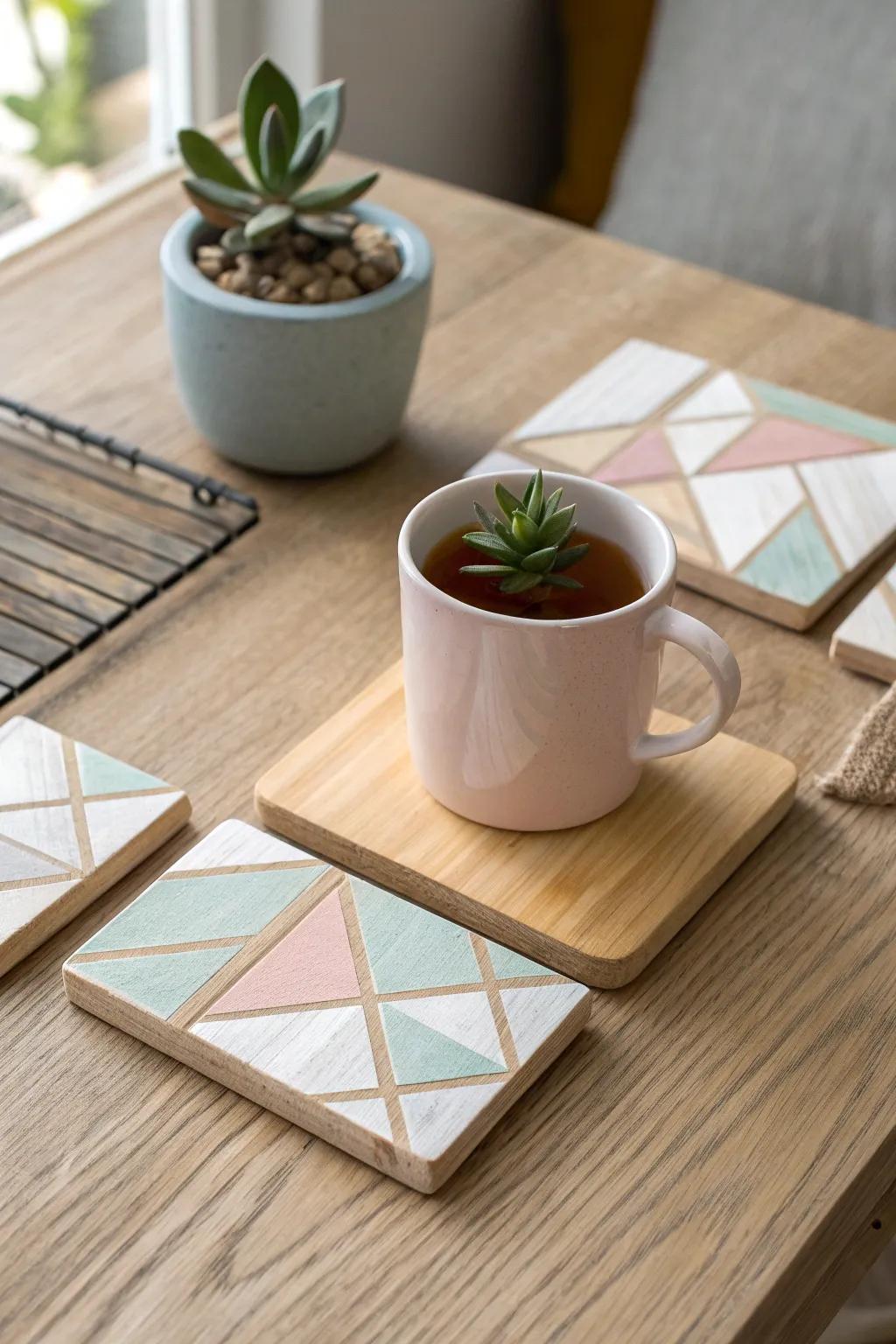 Elevate your coffee table with handcrafted coasters – a chic blend of sustainability and style!