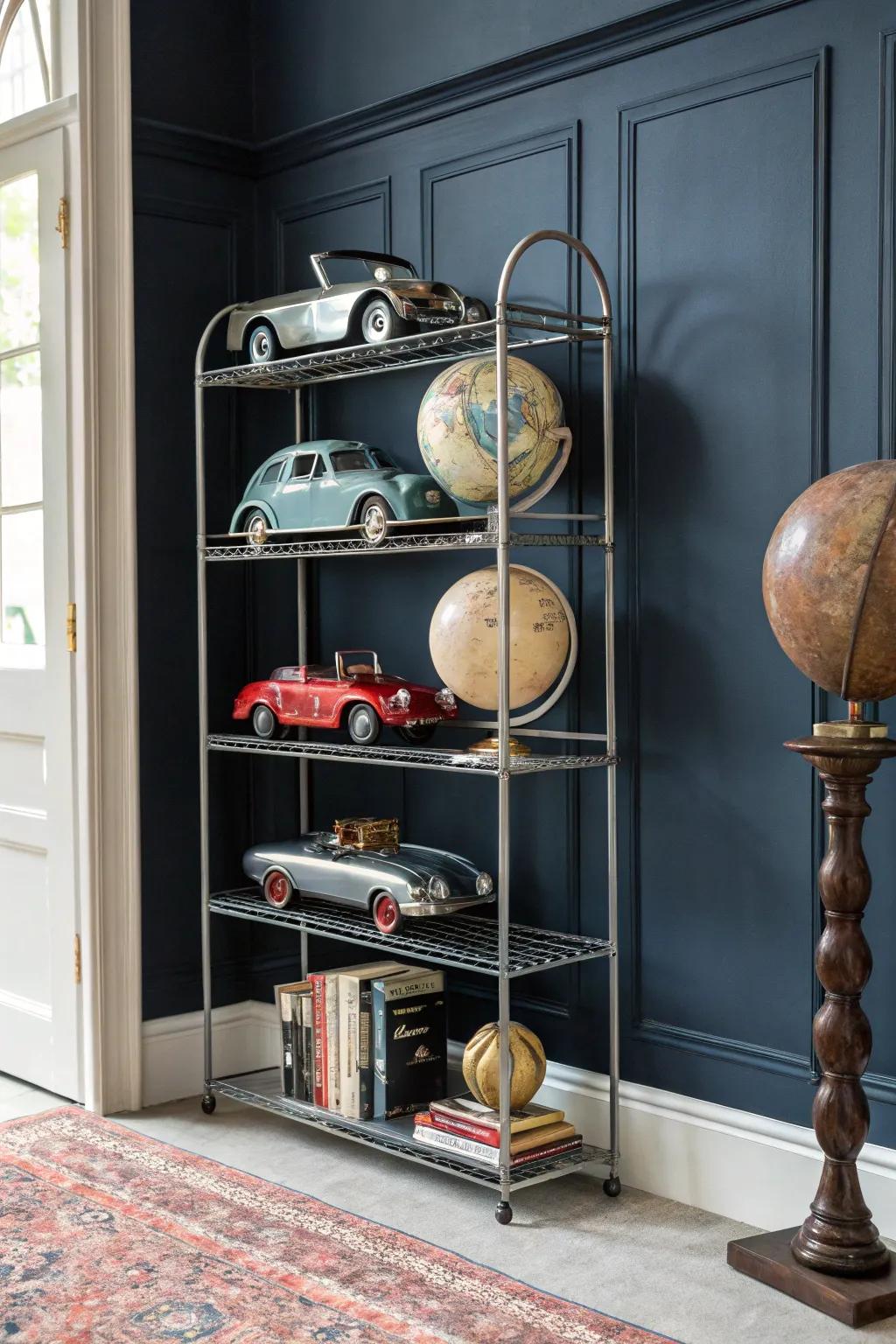 Transform your space: Turn a metal CD rack into a showcase for your passions.