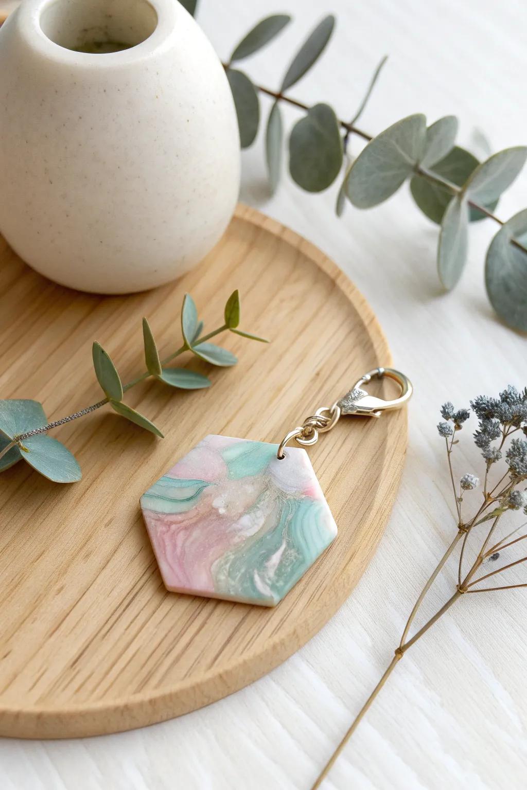 Embrace the elegance of geometry with this stunning hexagon resin charm—perfect for adding a touch of modern glam to your minimalist style.