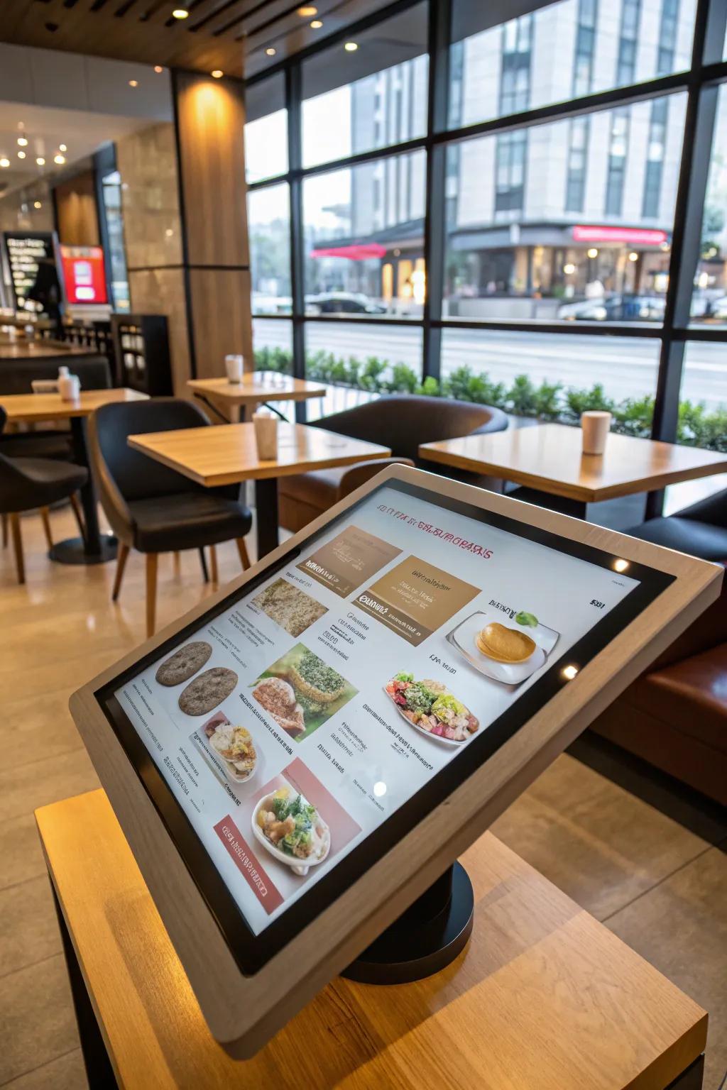 Touchscreens offer a personalized and engaging dining experience.