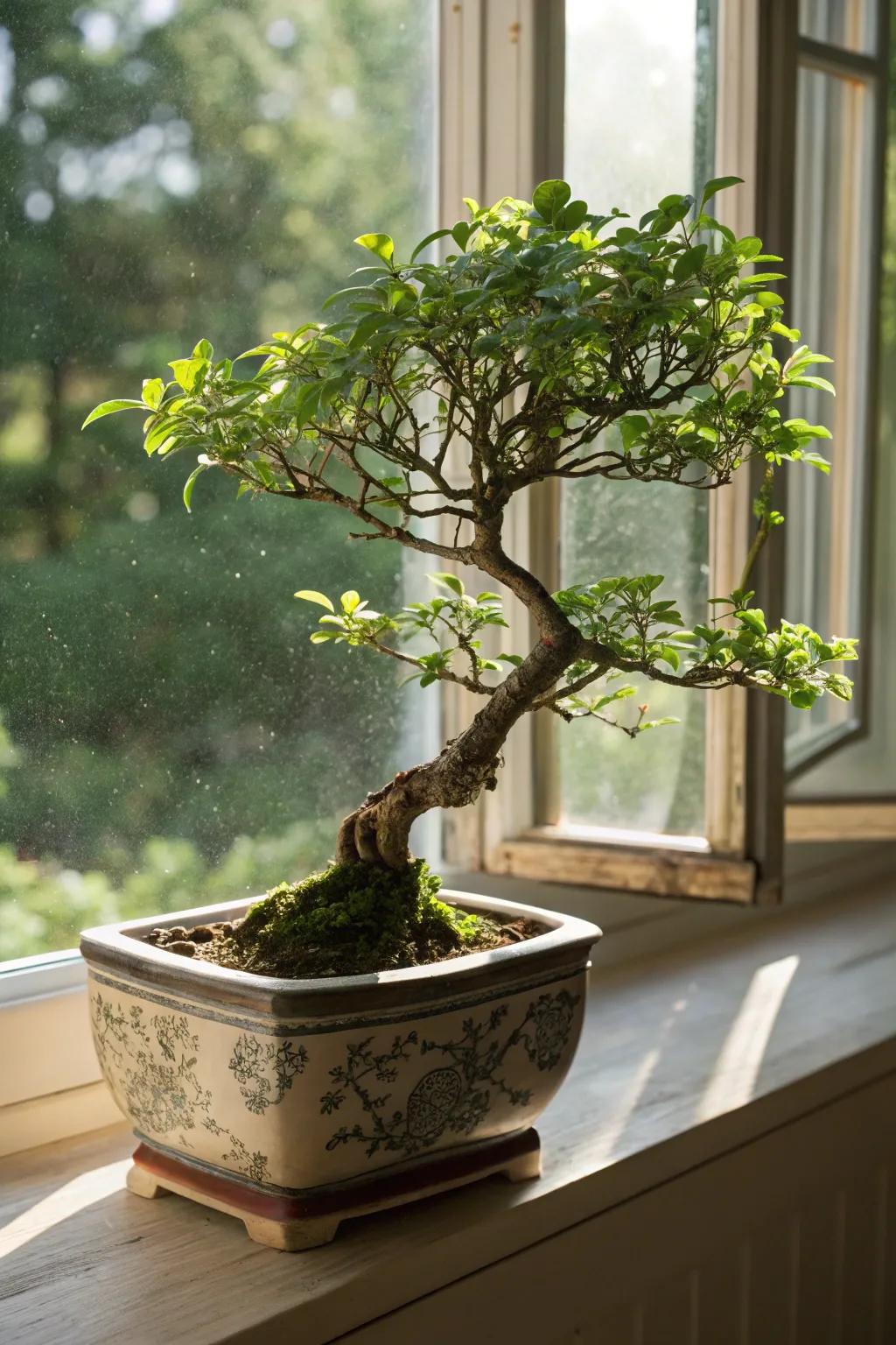 A serene bonsai tree to bring nature indoors