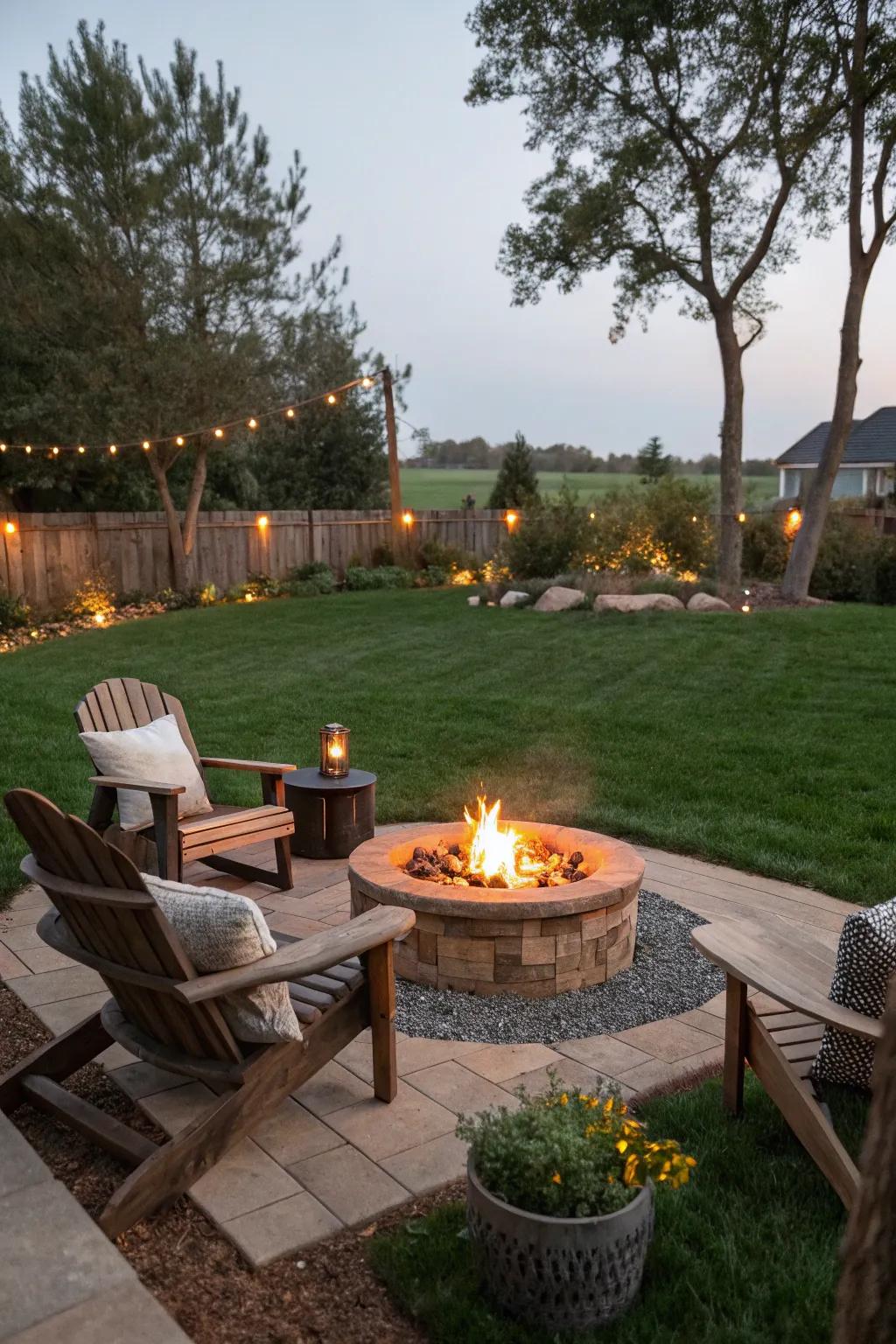 A fire pit serves as a cozy focal point in your backyard.