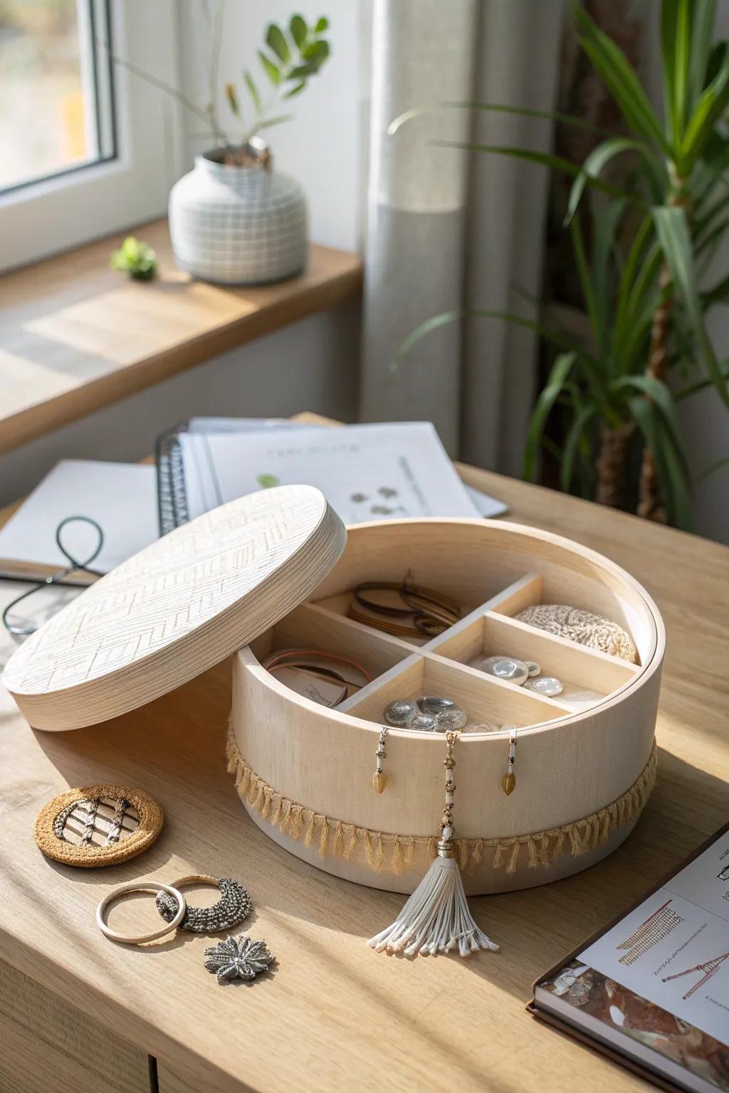 Transform your space with a chic cheese box makeover—perfect for organizing and adding a touch of minimalist elegance!