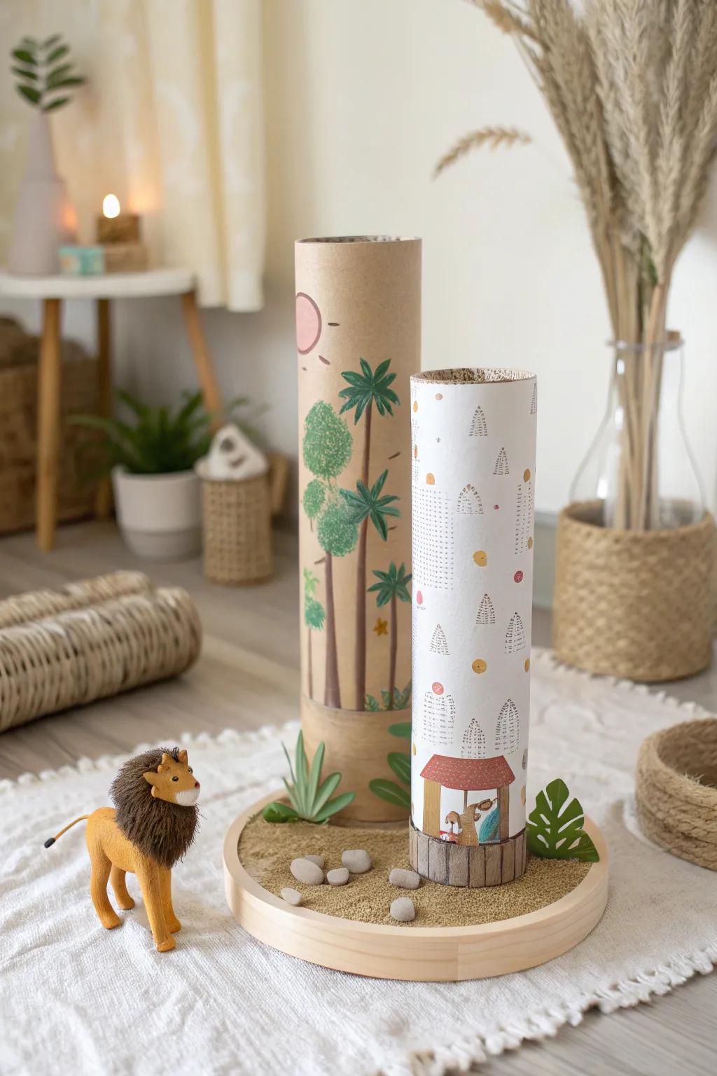 Embrace history with minimalist charm: A handcrafted Samson between the pillars diorama.