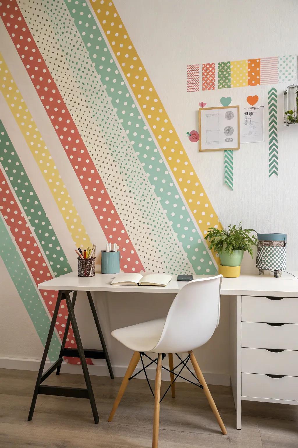 Brighten your workspace with playful washi tape polka dots.