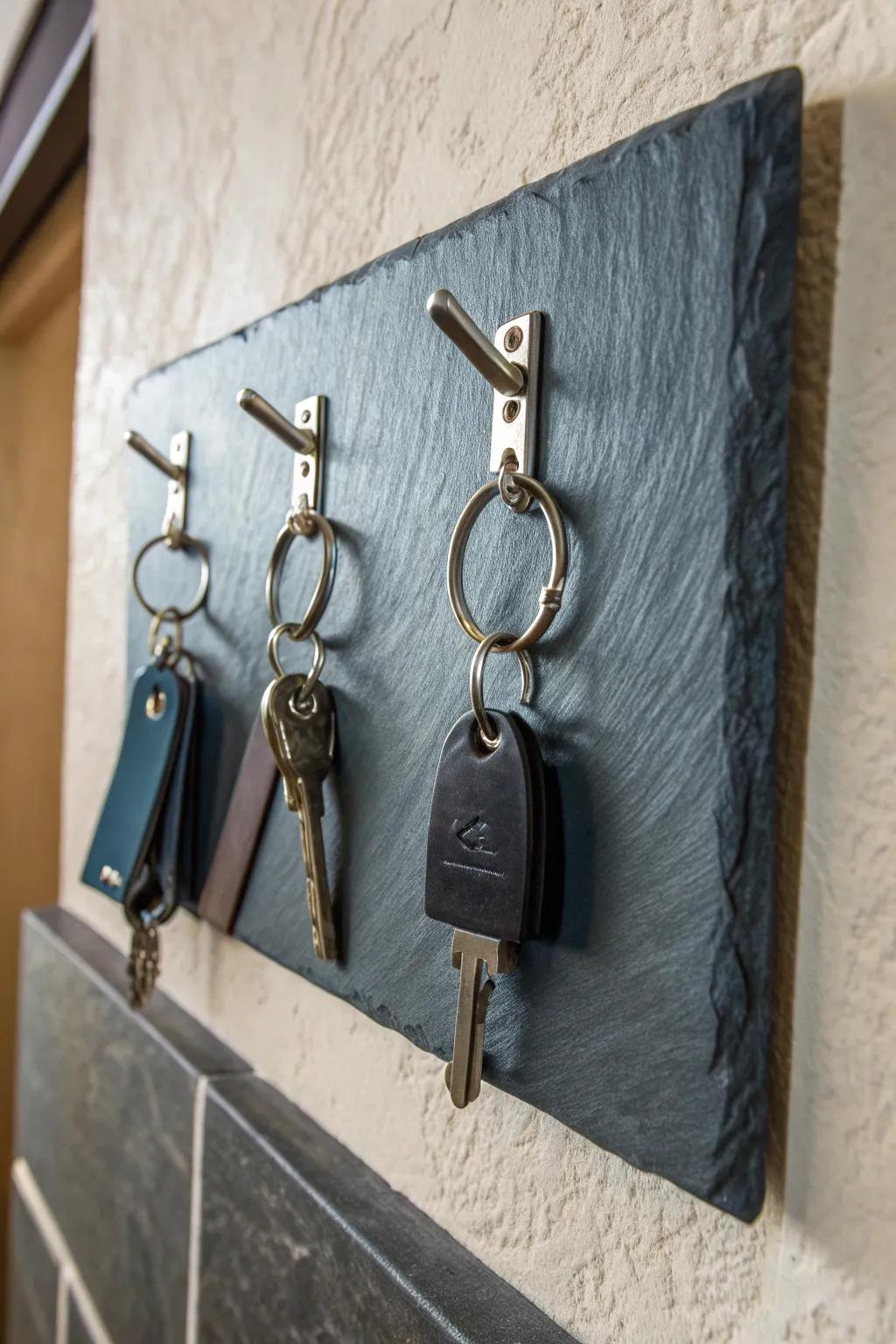 Elevate your entryway with a sleek slate key holder—where style meets functionality.