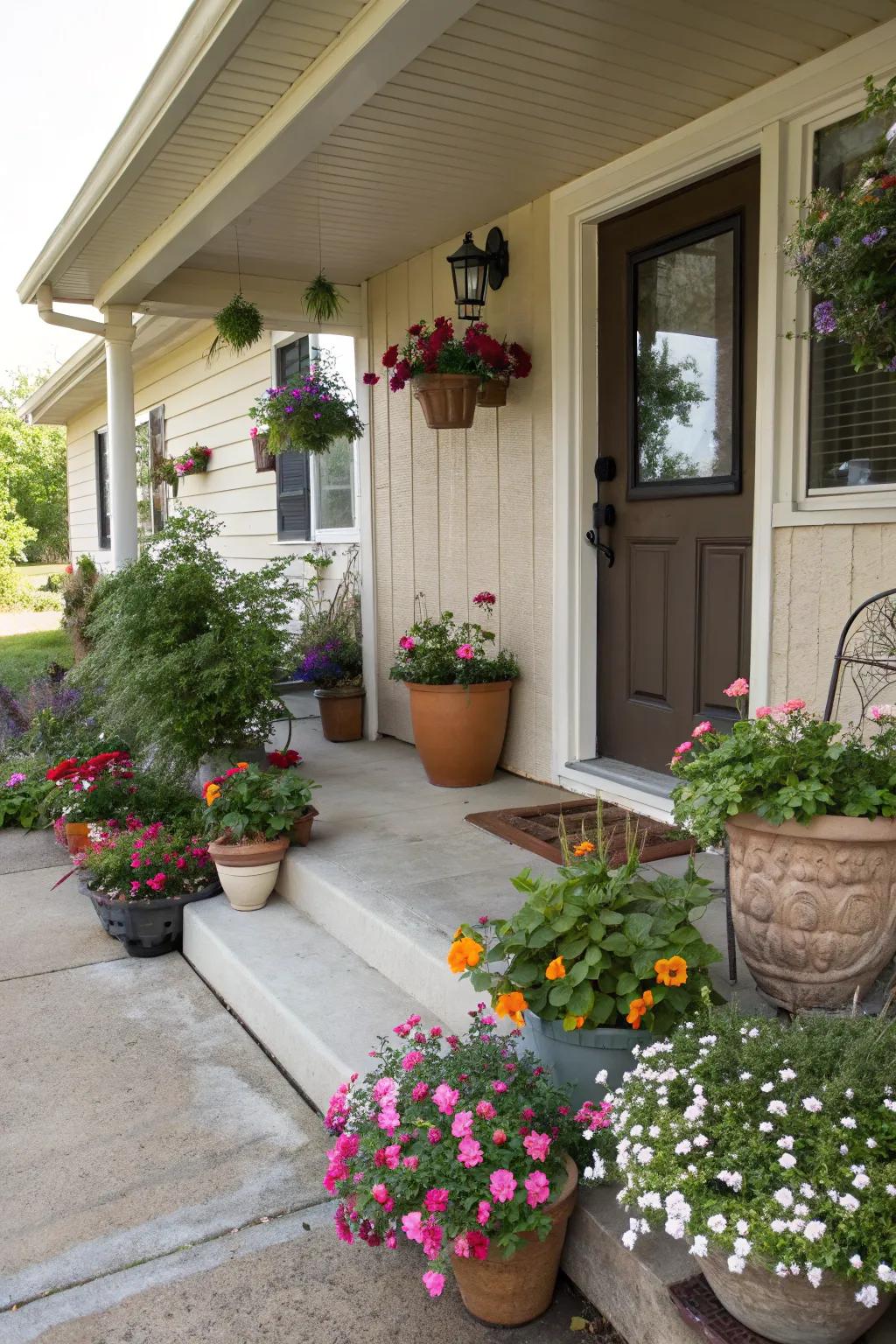 A mini garden brings vibrancy and life to your porch.