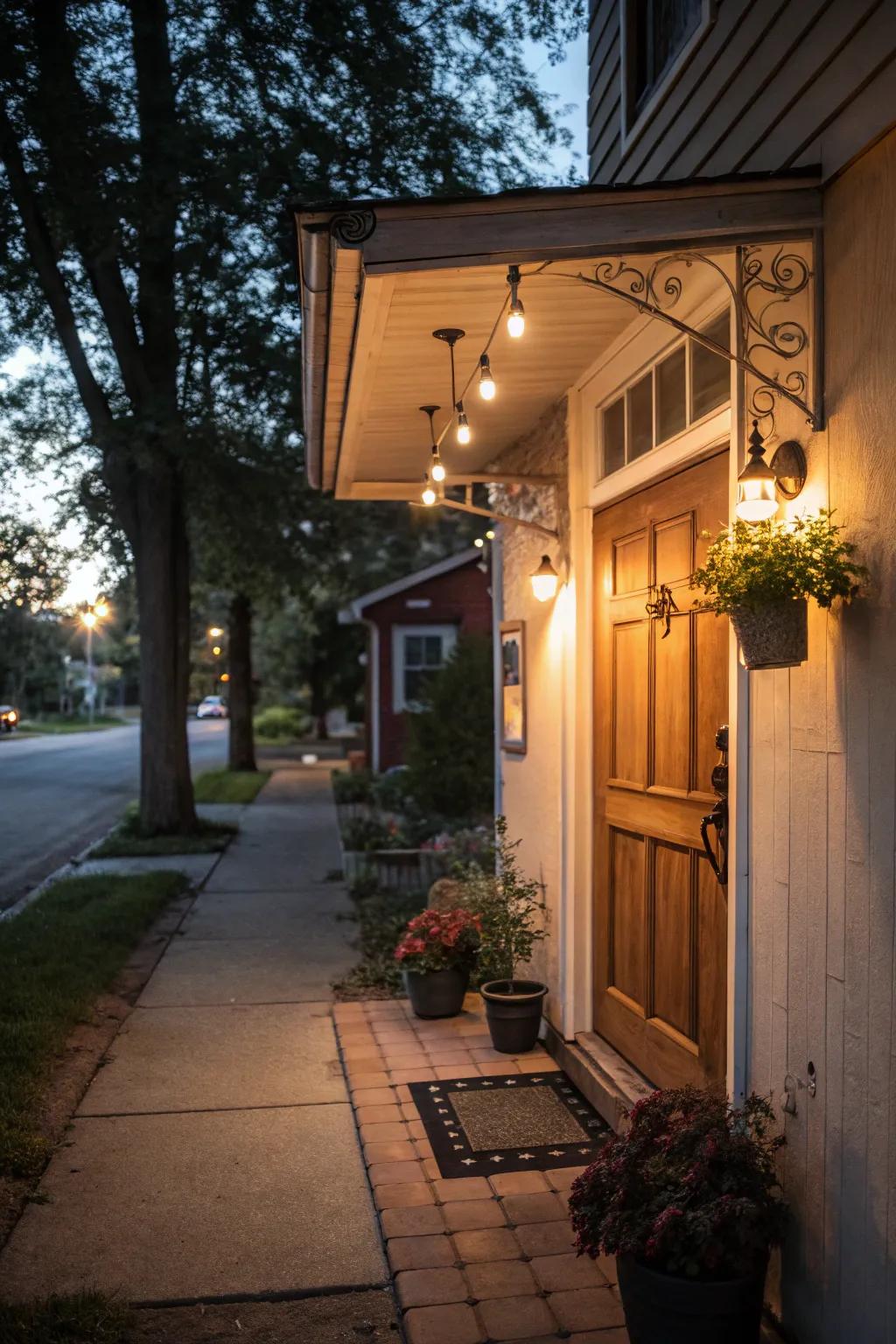 Subtle lighting enhances evening ambiance.