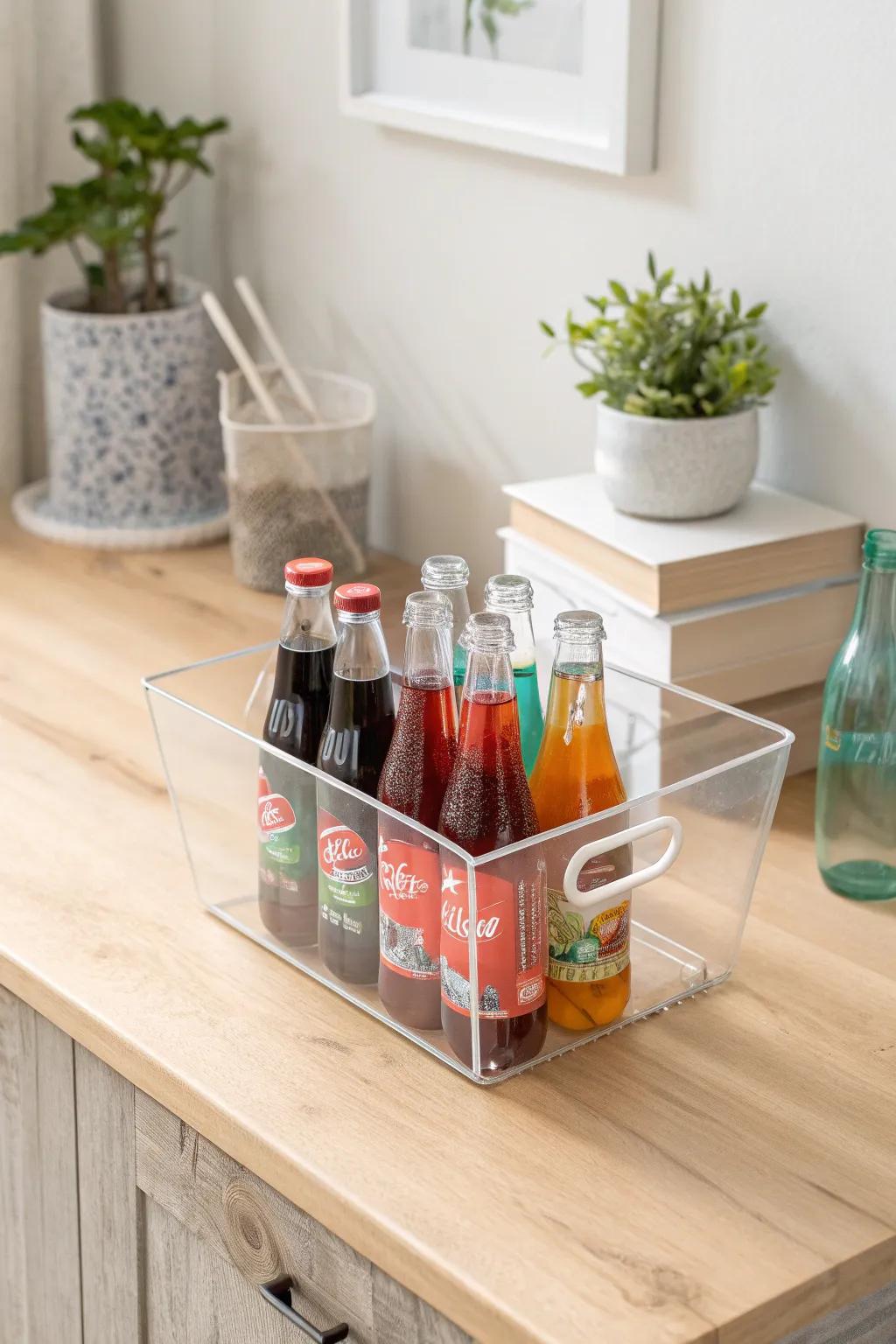 Elevate your soda storage with stylish clarity. 🍾✨