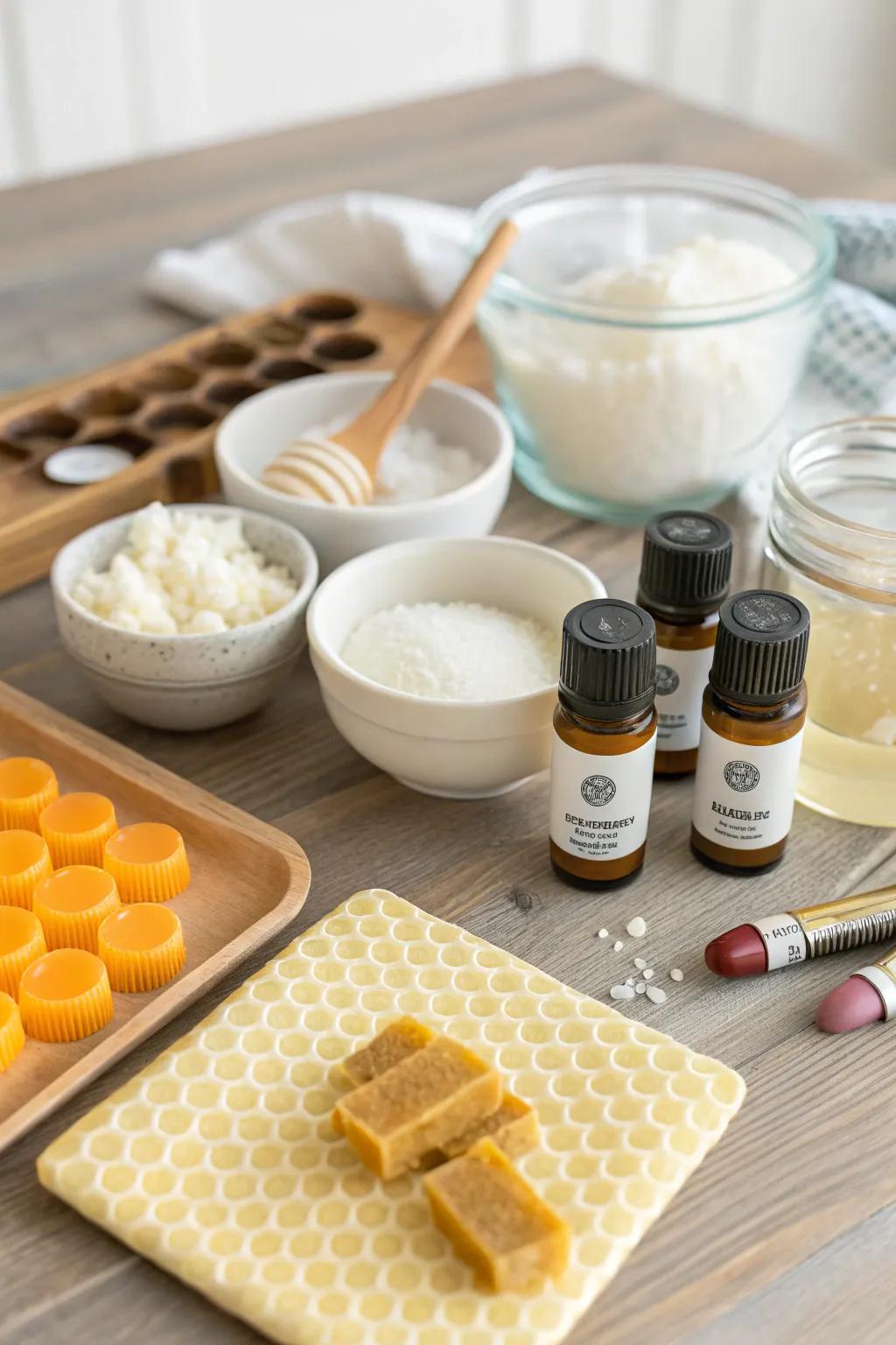 A DIY lip balm kit for a hands-on spa experience.