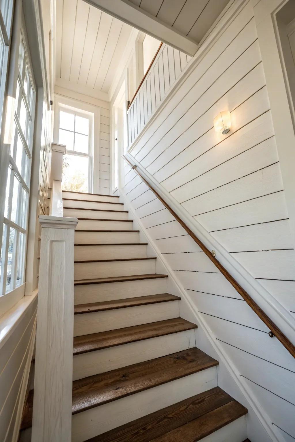 Shiplap adds texture and warmth.