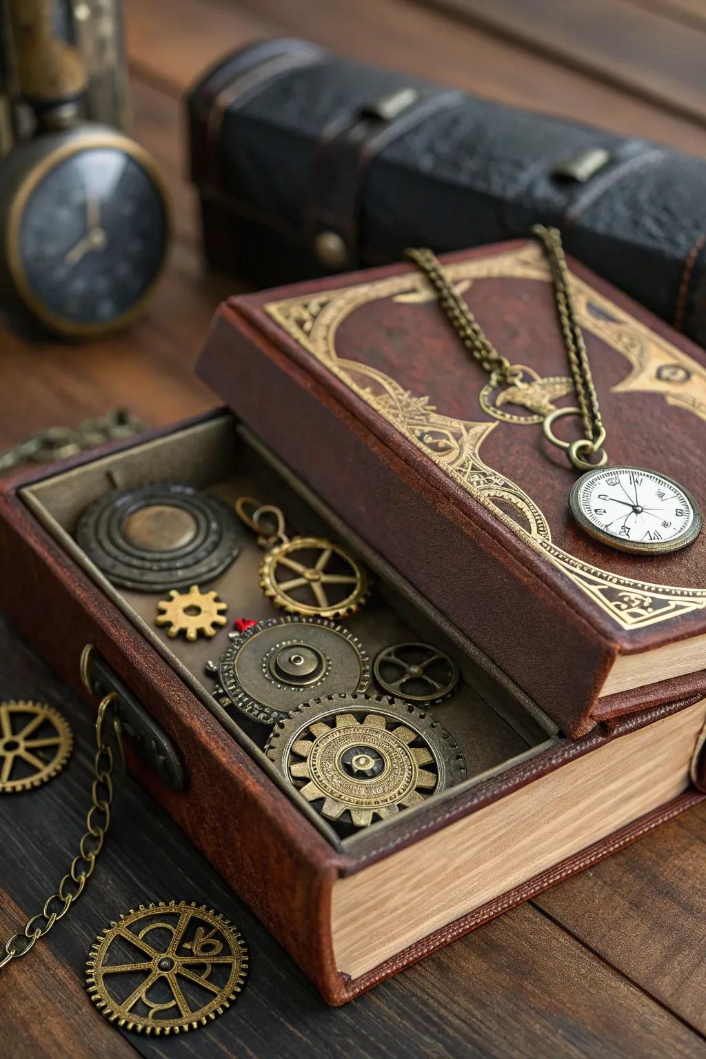 Unlock the charm of steampunk with this uniquely crafted jewelry box.