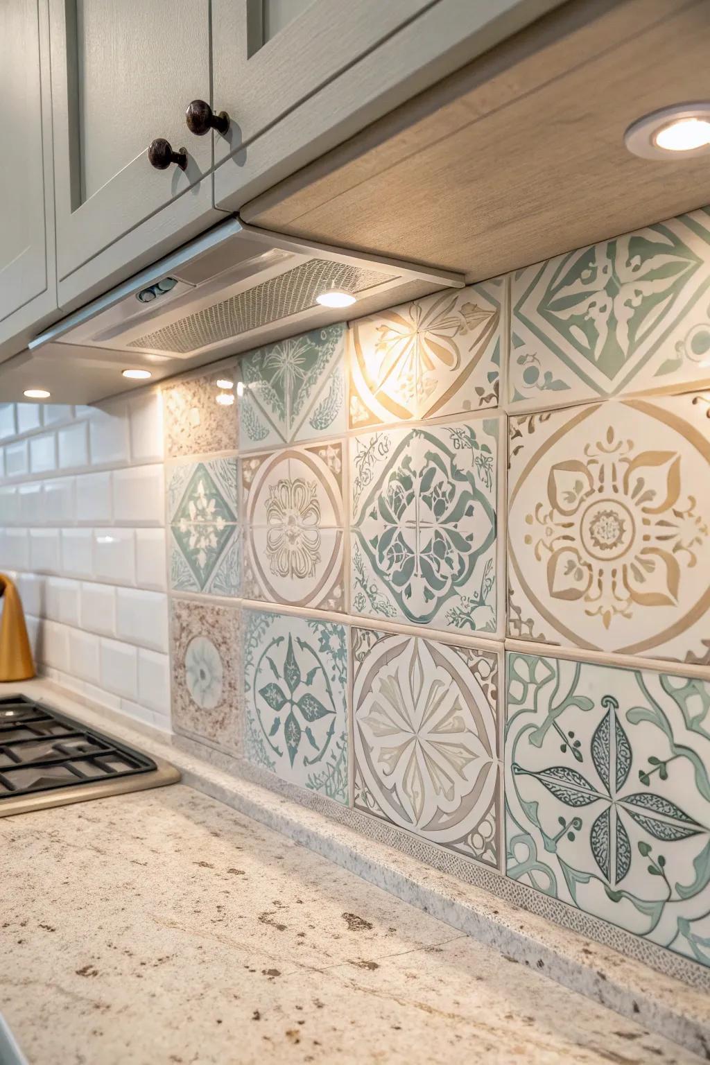 Transform your kitchen with budget-friendly designer tile stencils for a chic and sophisticated look!
