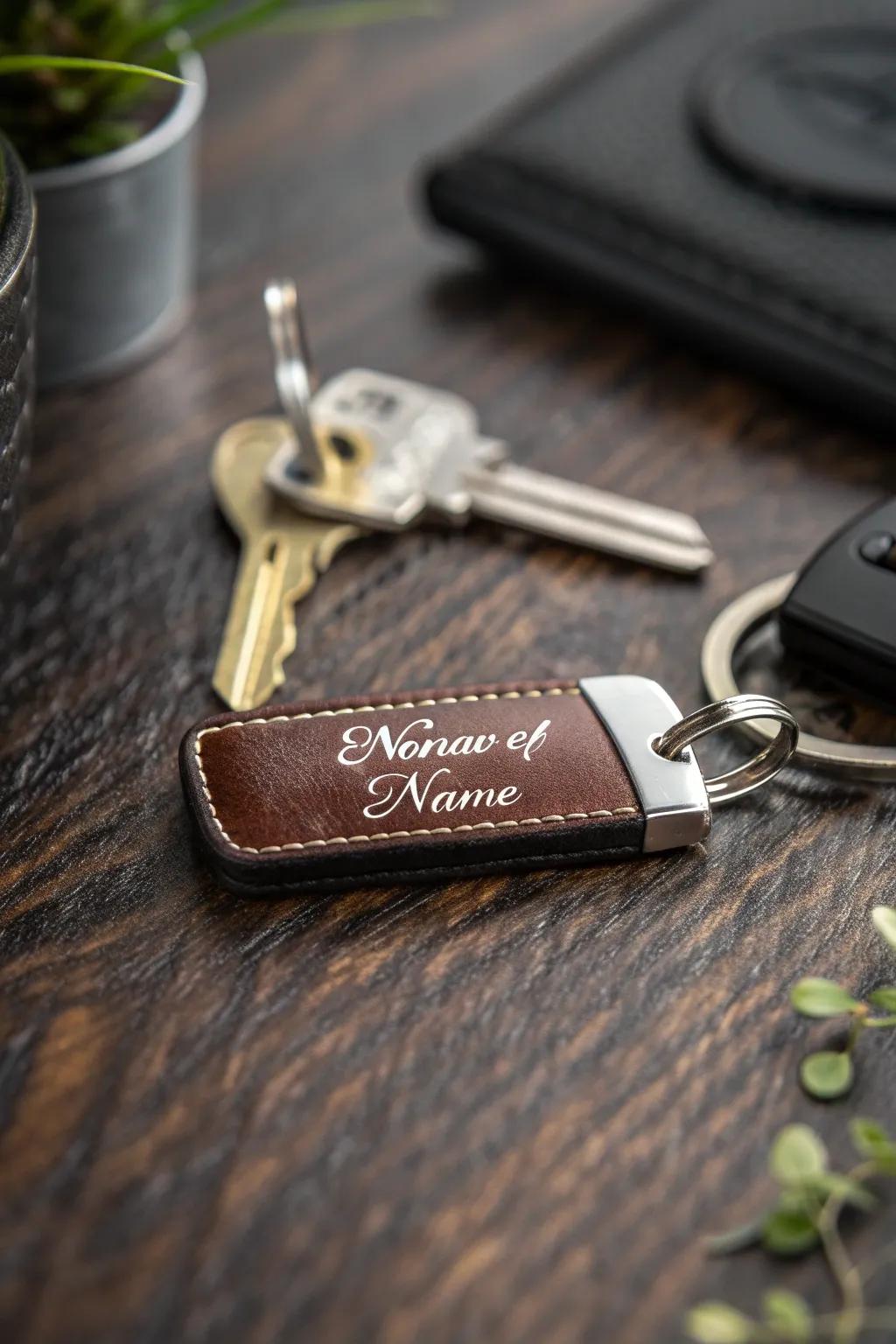 Elevate his everyday essentials with a personalized touch. #KeychainElegance