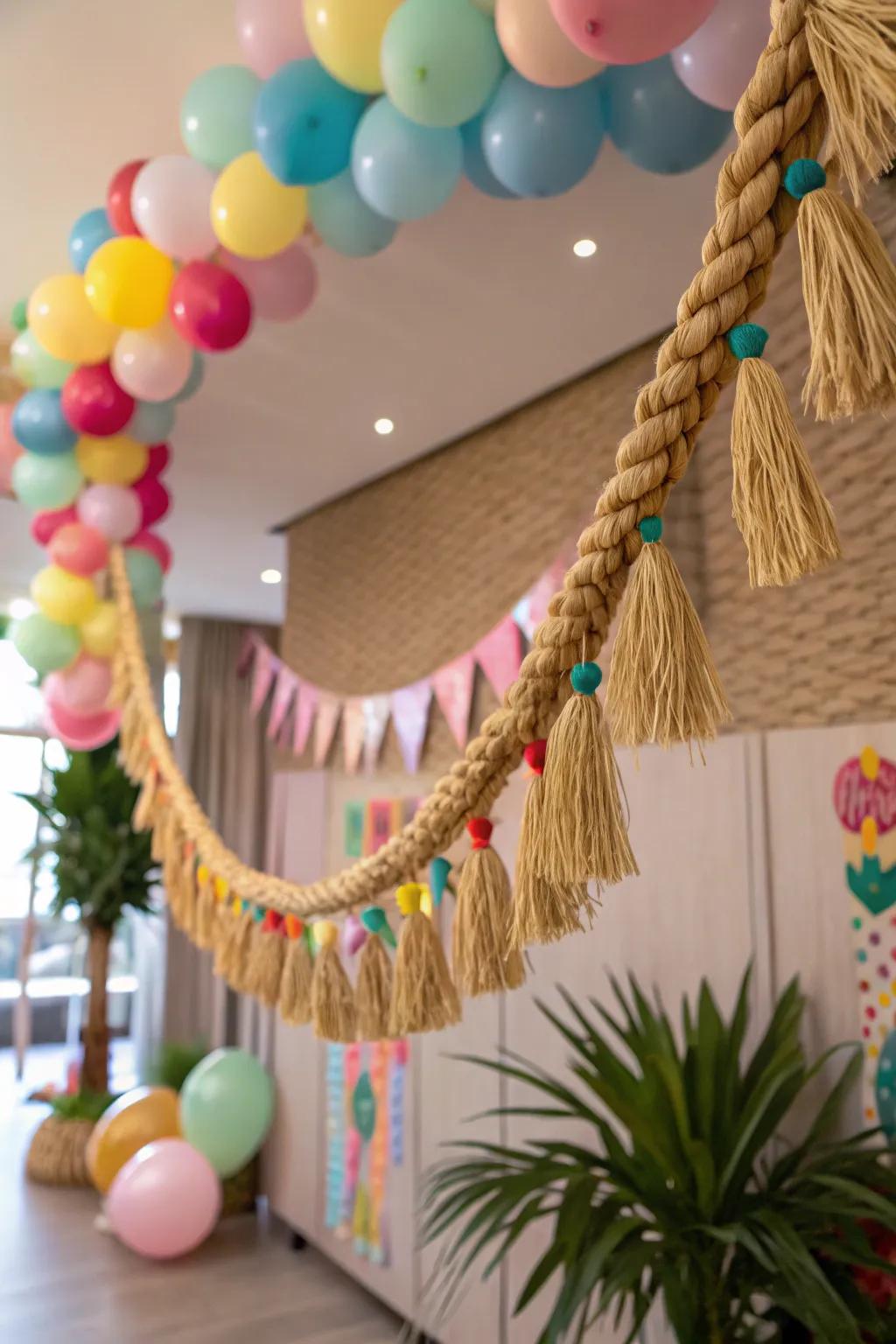 Brighten your parties with a colorful straw garland.