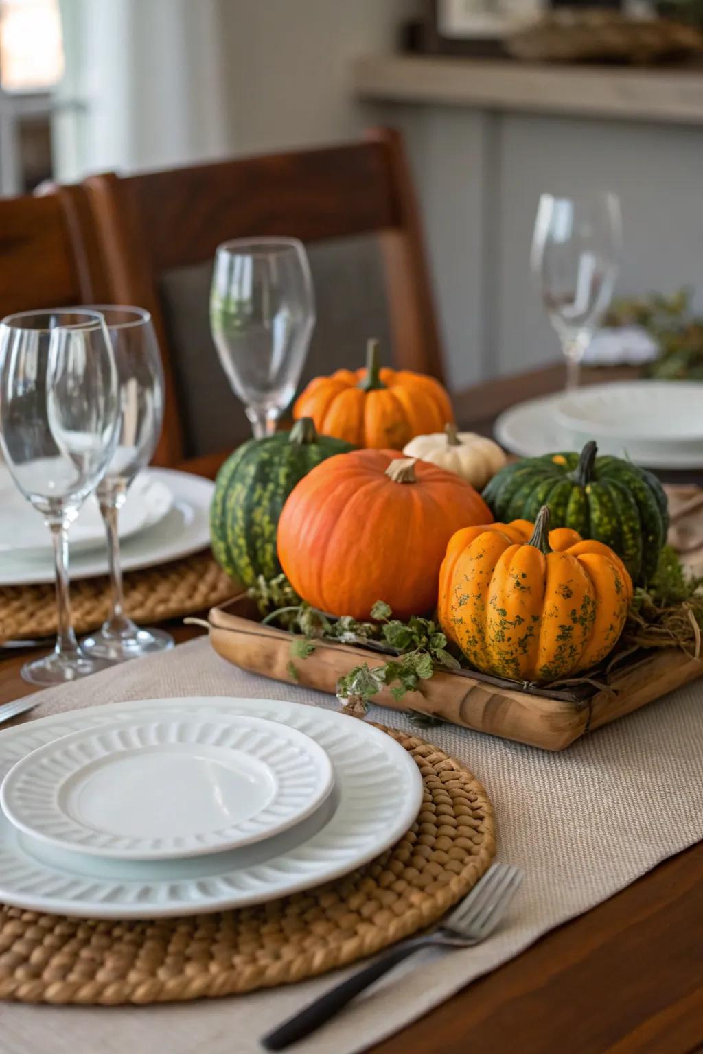 Seasonal centerpieces add a festive touch to your table.