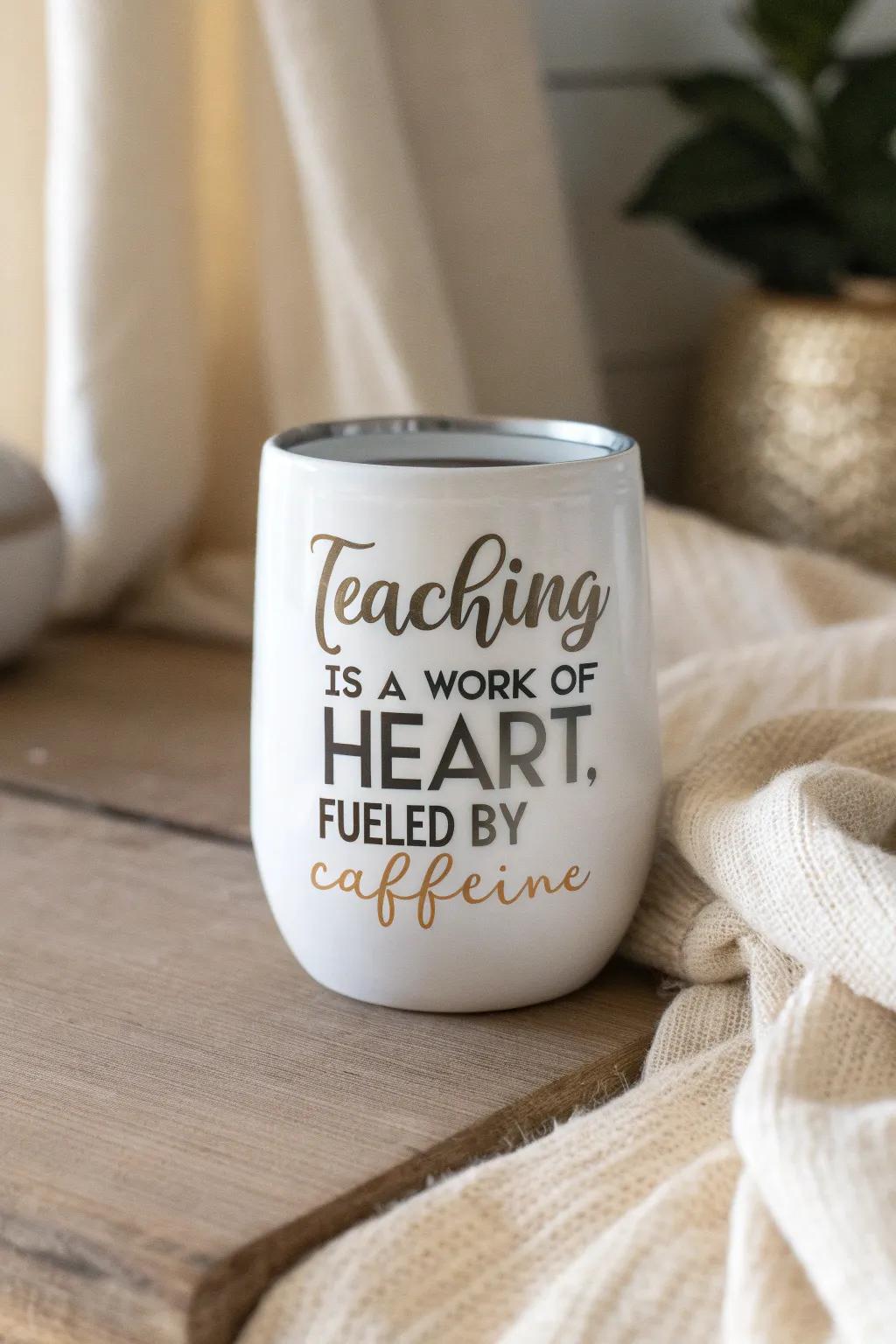 Bring a smile to your day with this charming teacher tumbler, where simplicity meets humor. #ScandiBoho #TeacherLife