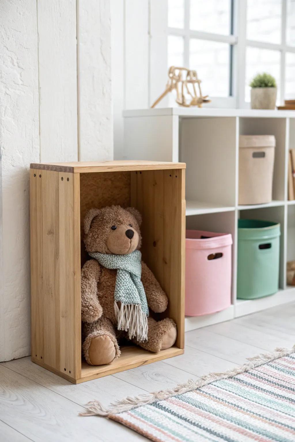 Embrace playful tidiness with open cubbies: showcasing Scandinavian simplicity and boho charm.