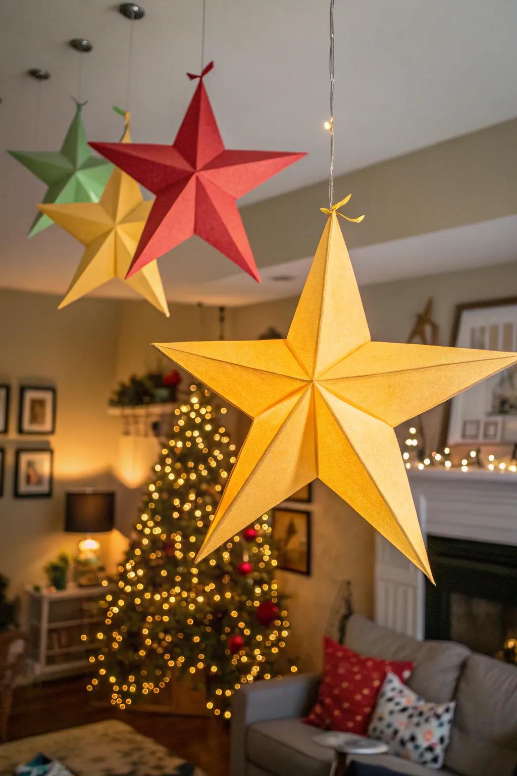 Illuminate your celebrations with sparkling 3D paper stars.