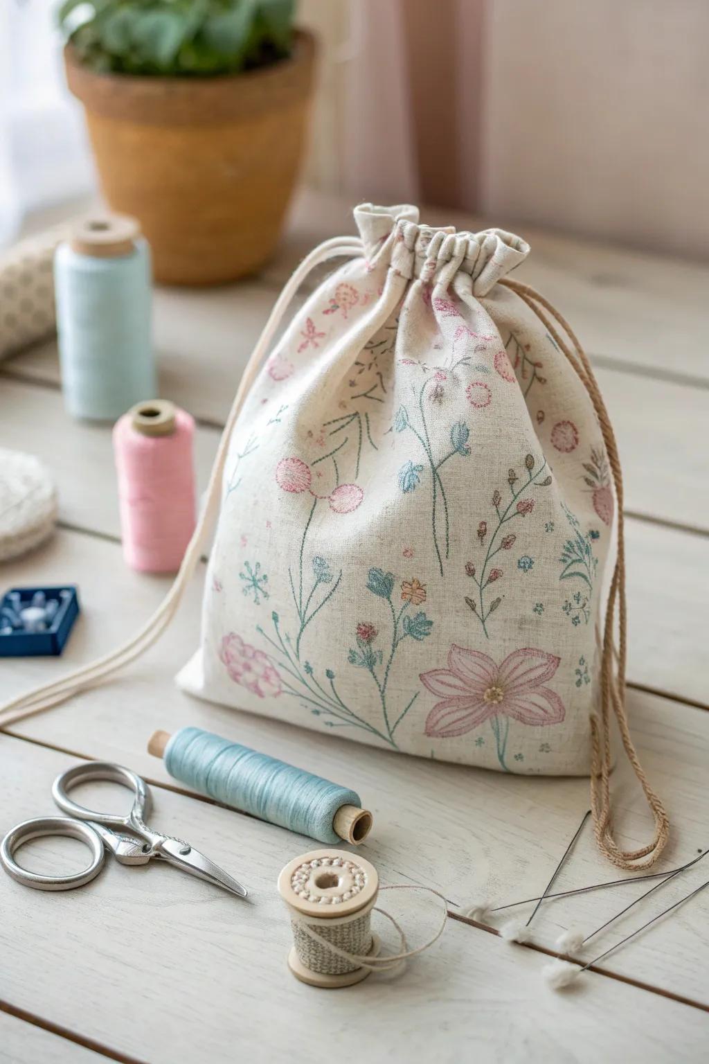 Craft your own chic drawstring bag with our DIY kit—where simplicity meets boho elegance.