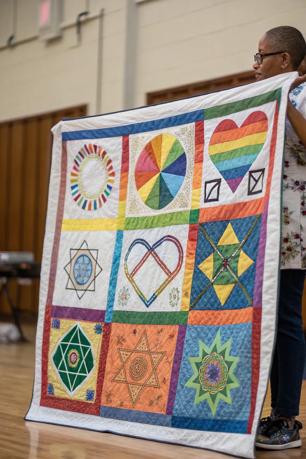 A unity quilt brings individual stories into a collective beauty.