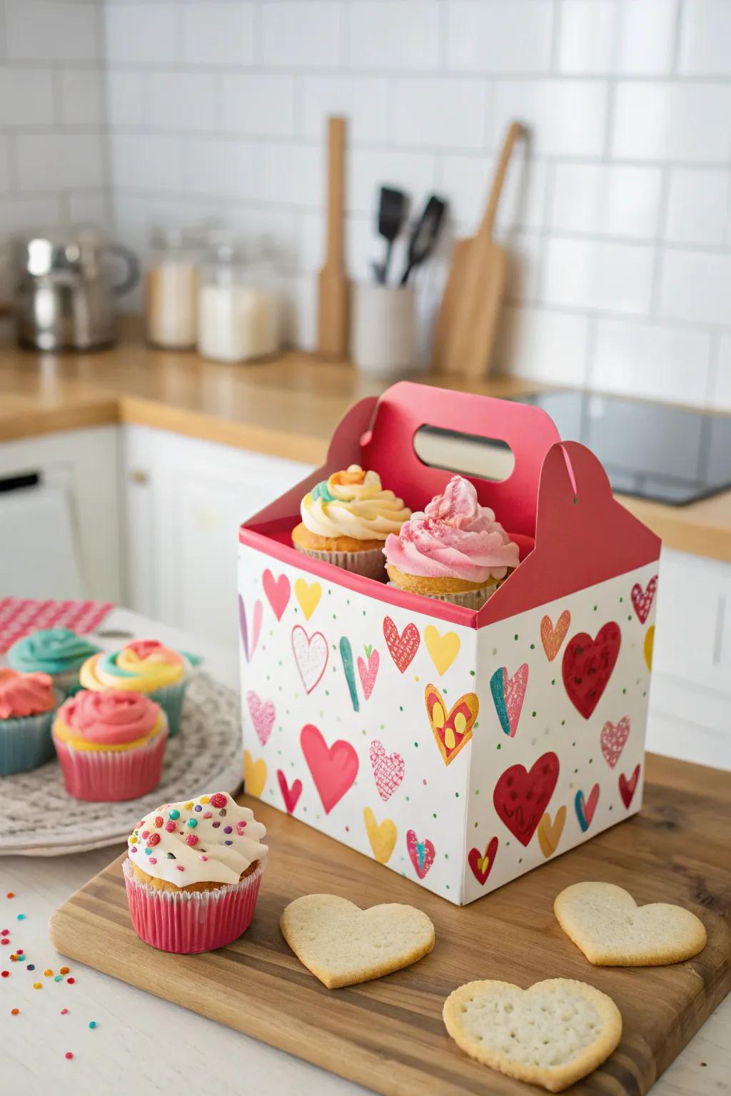 A sweet cupcake Valentine box that's good enough to eat.